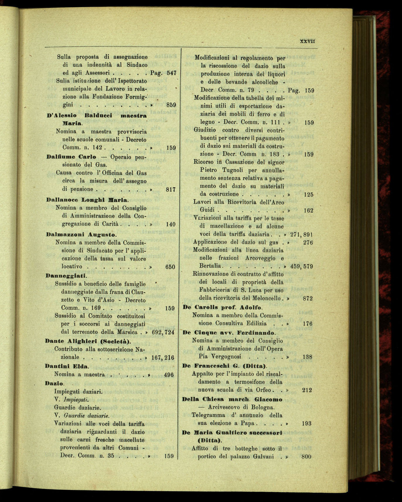Indice volume 15.7.1914 - 31.5.1915