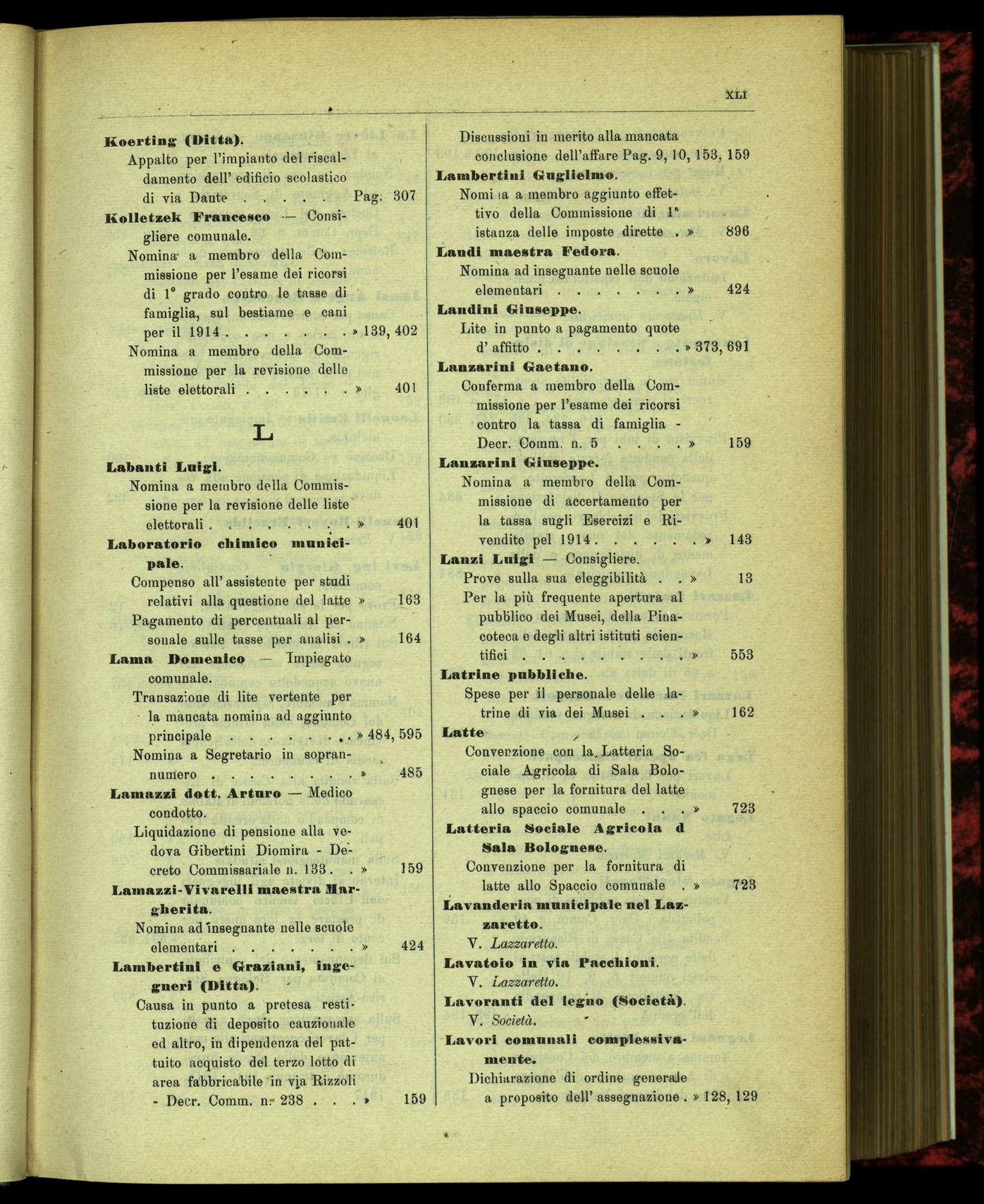 Indice volume 15.7.1914 - 31.5.1915