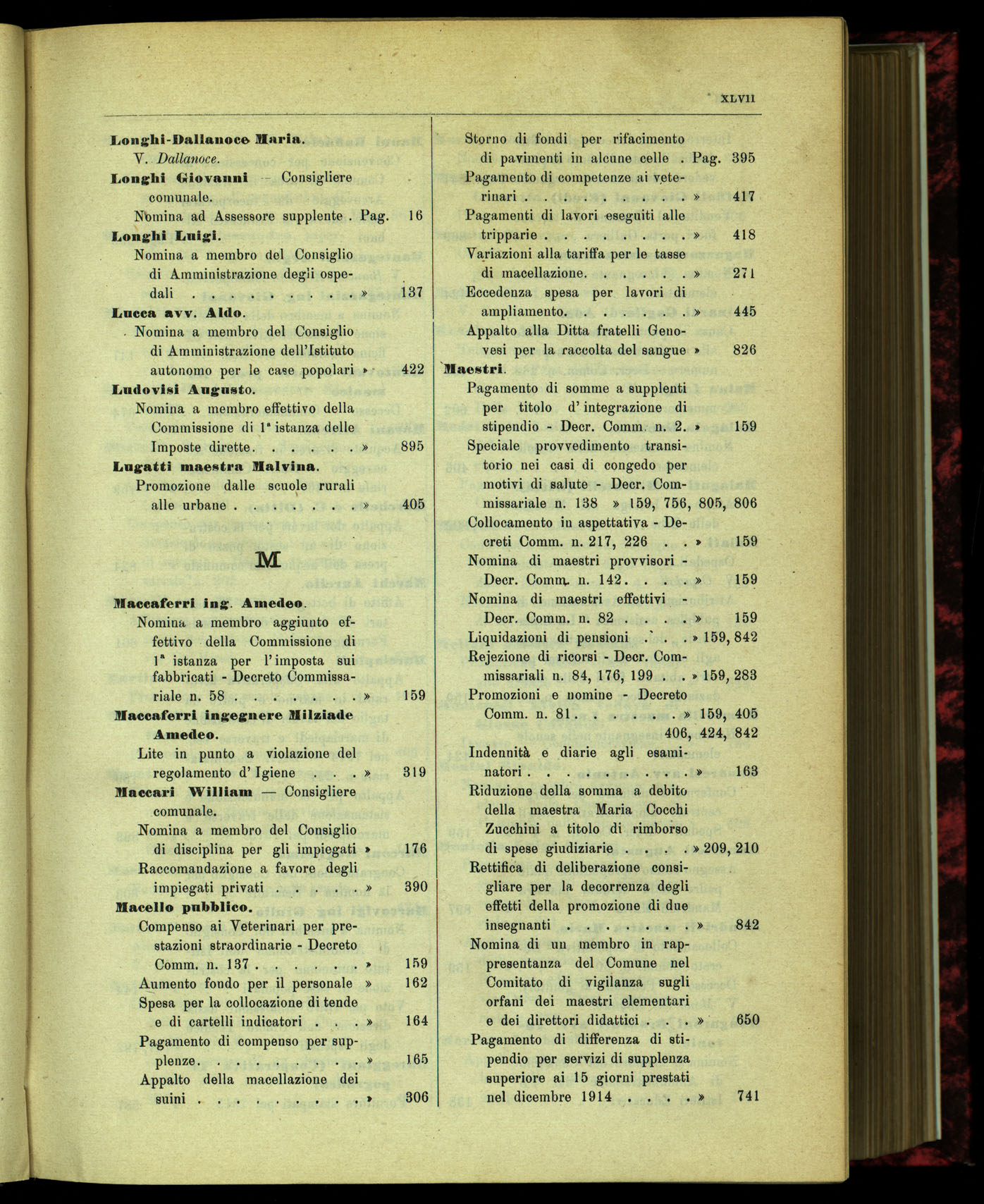 Indice volume 15.7.1914 - 31.5.1915