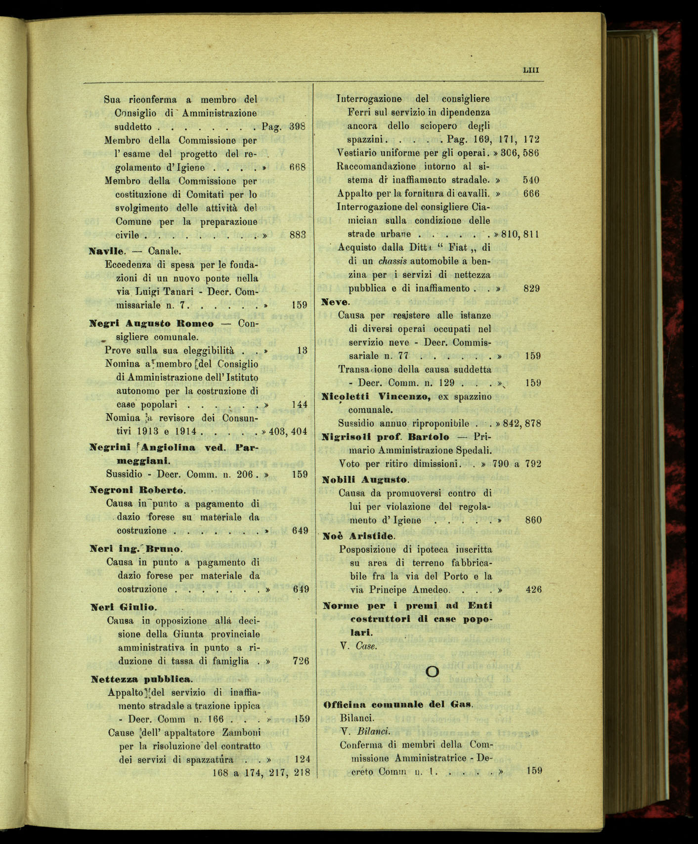 Indice volume 15.7.1914 - 31.5.1915