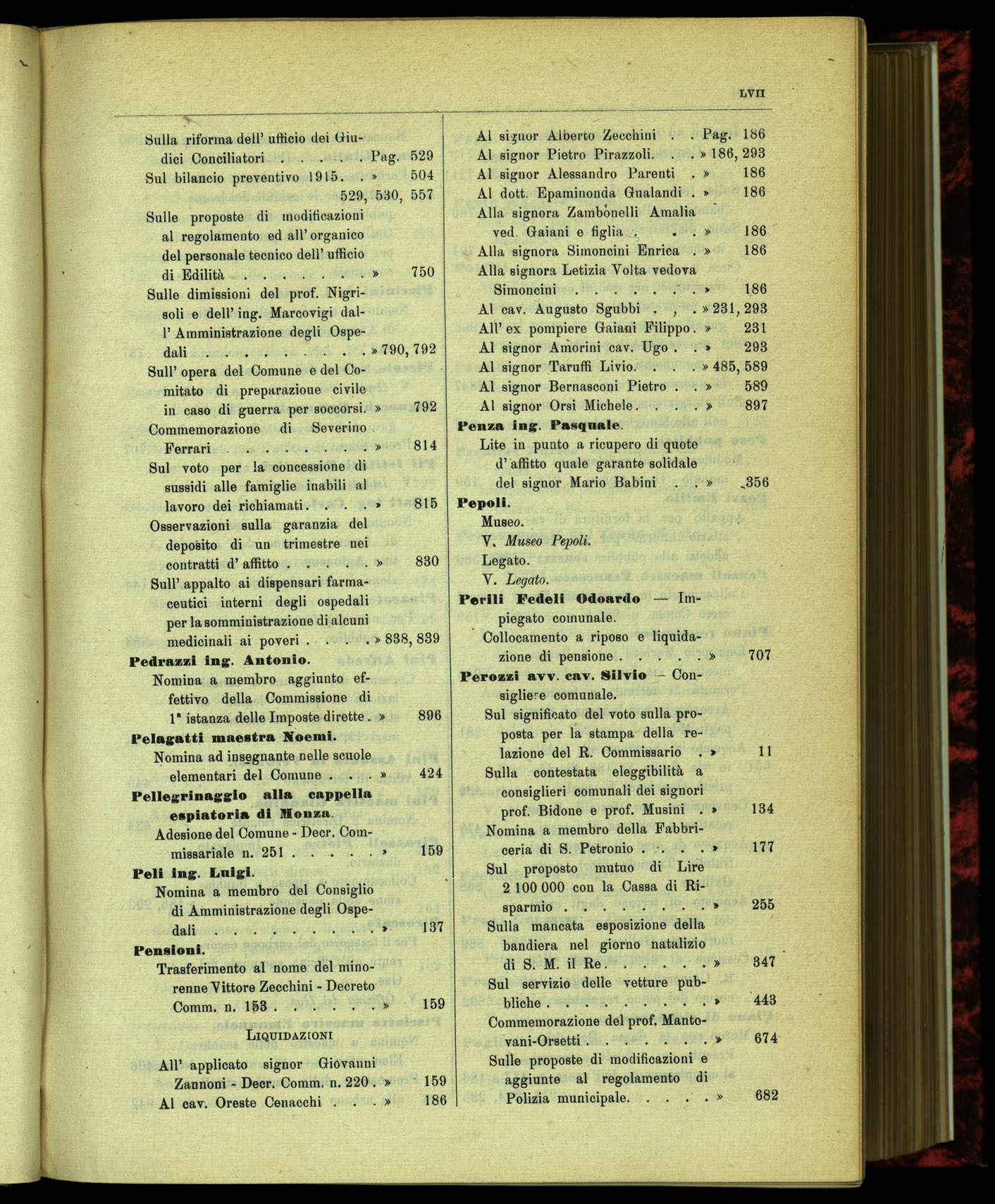 Indice volume 15.7.1914 - 31.5.1915