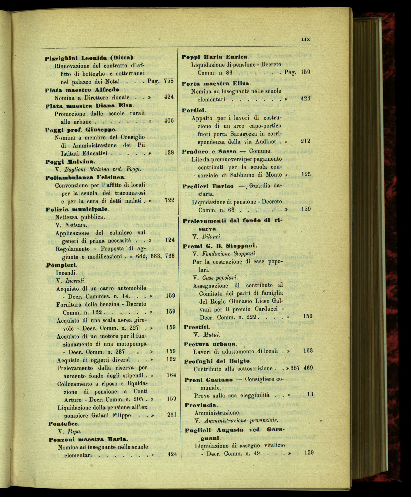 Indice volume 15.7.1914 - 31.5.1915