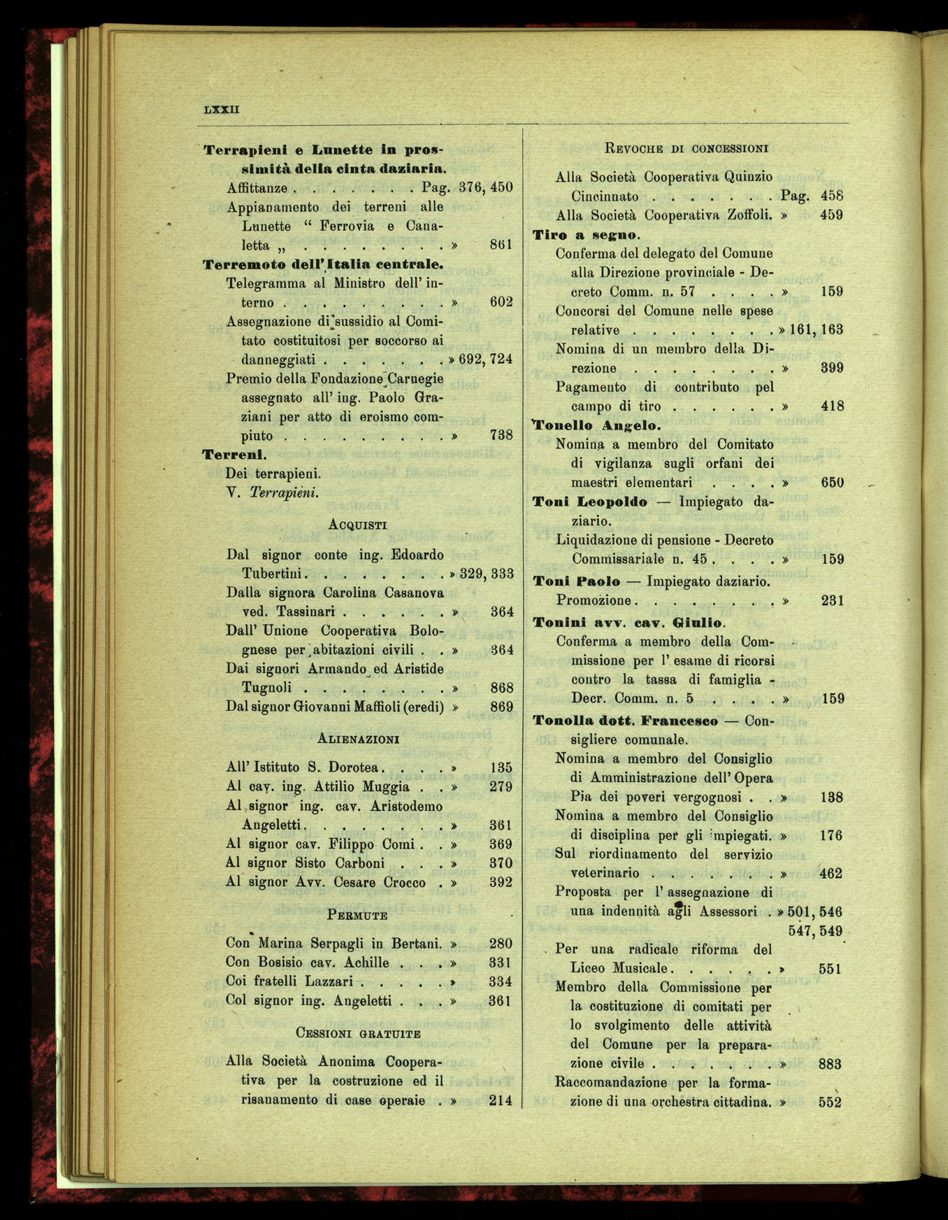 Indice volume 15.7.1914 - 31.5.1915