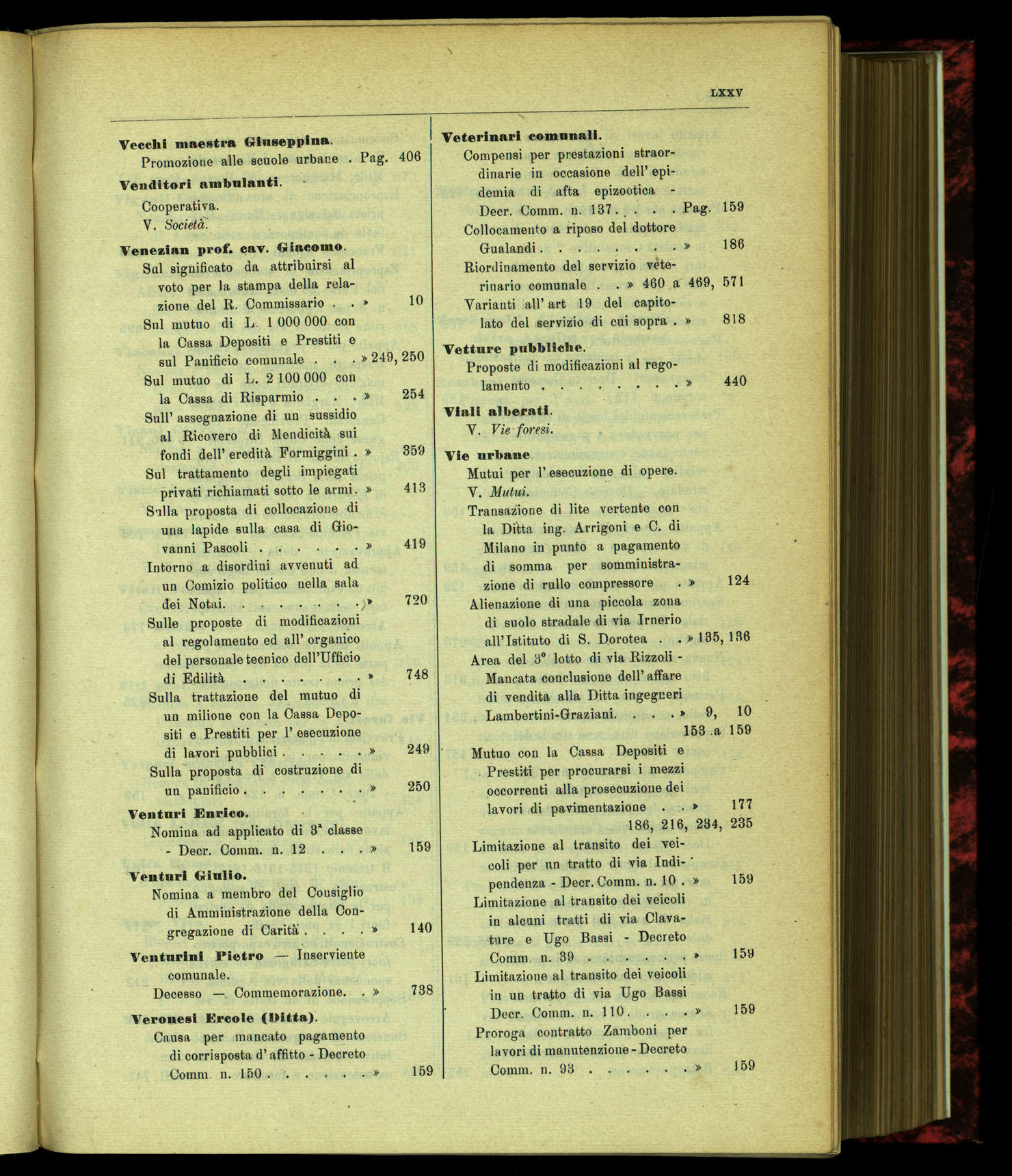 Indice volume 15.7.1914 - 31.5.1915