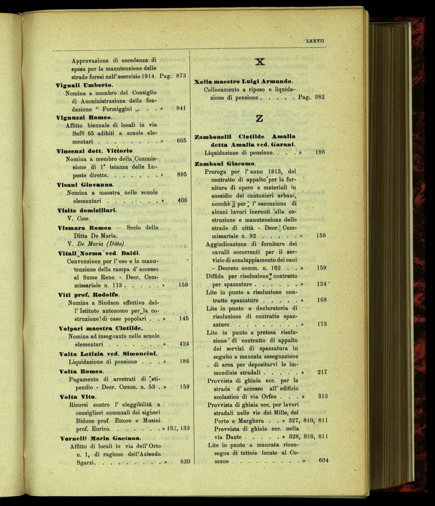 Indice volume 15.7.1914 - 31.5.1915