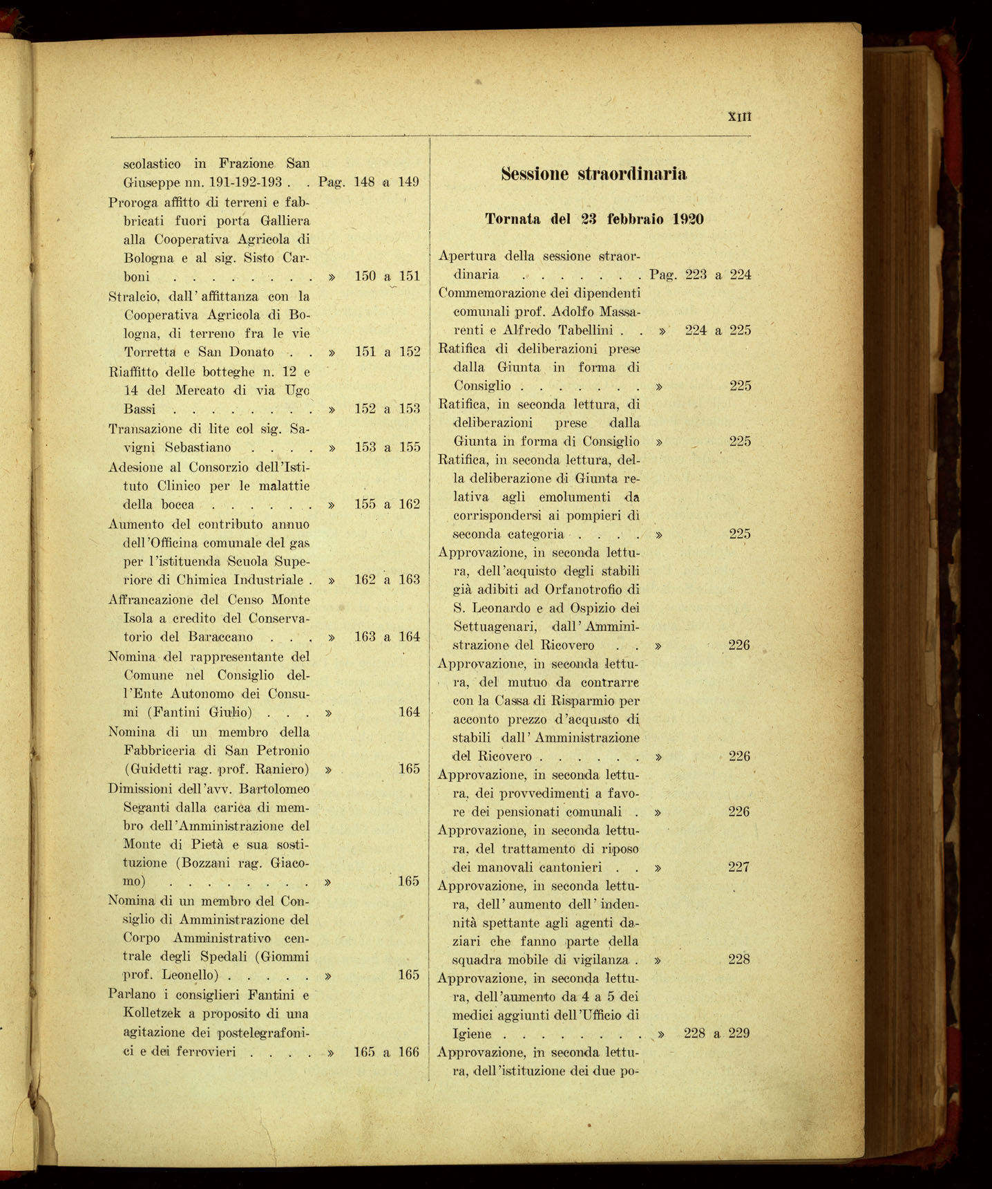Indice volume 17.1.1920 - 21.11.1920
