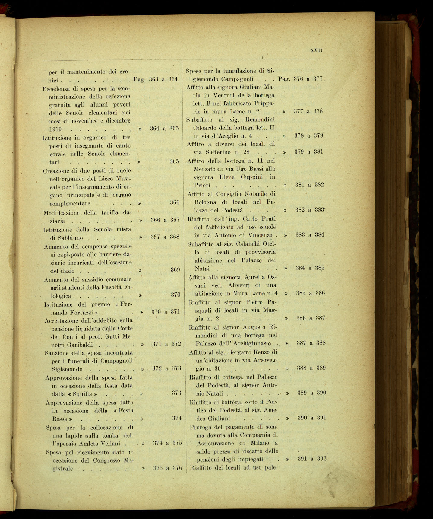 Indice volume 17.1.1920 - 21.11.1920