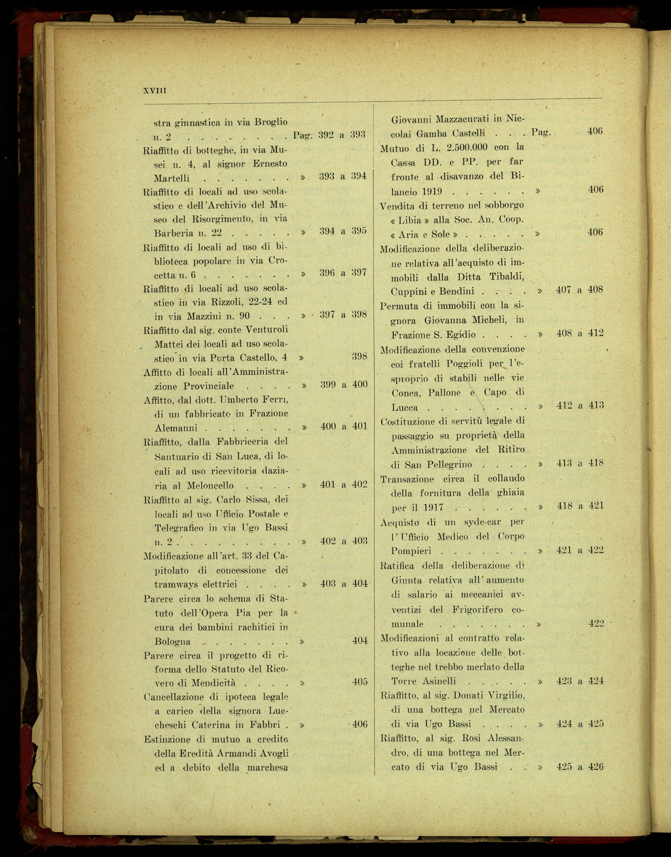 Indice volume 17.1.1920 - 21.11.1920