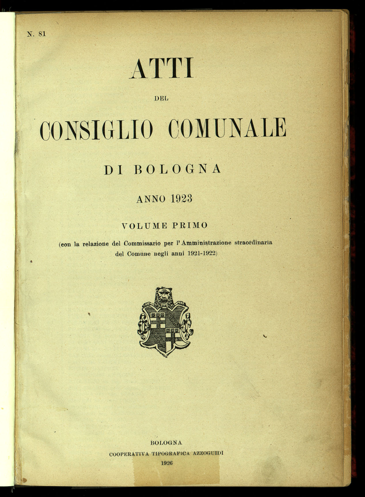 Indice volume 4.3.1923 - 5.12.1923