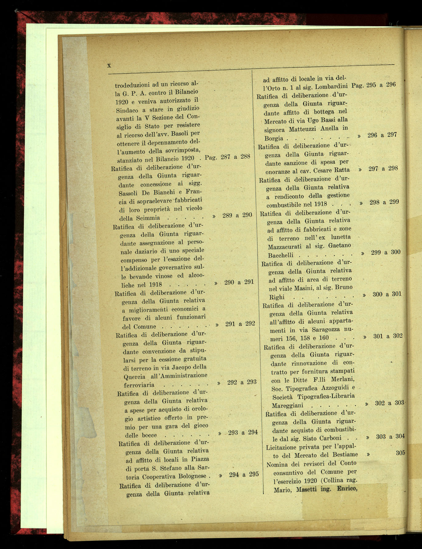 Indice volume 4.3.1923 - 5.12.1923