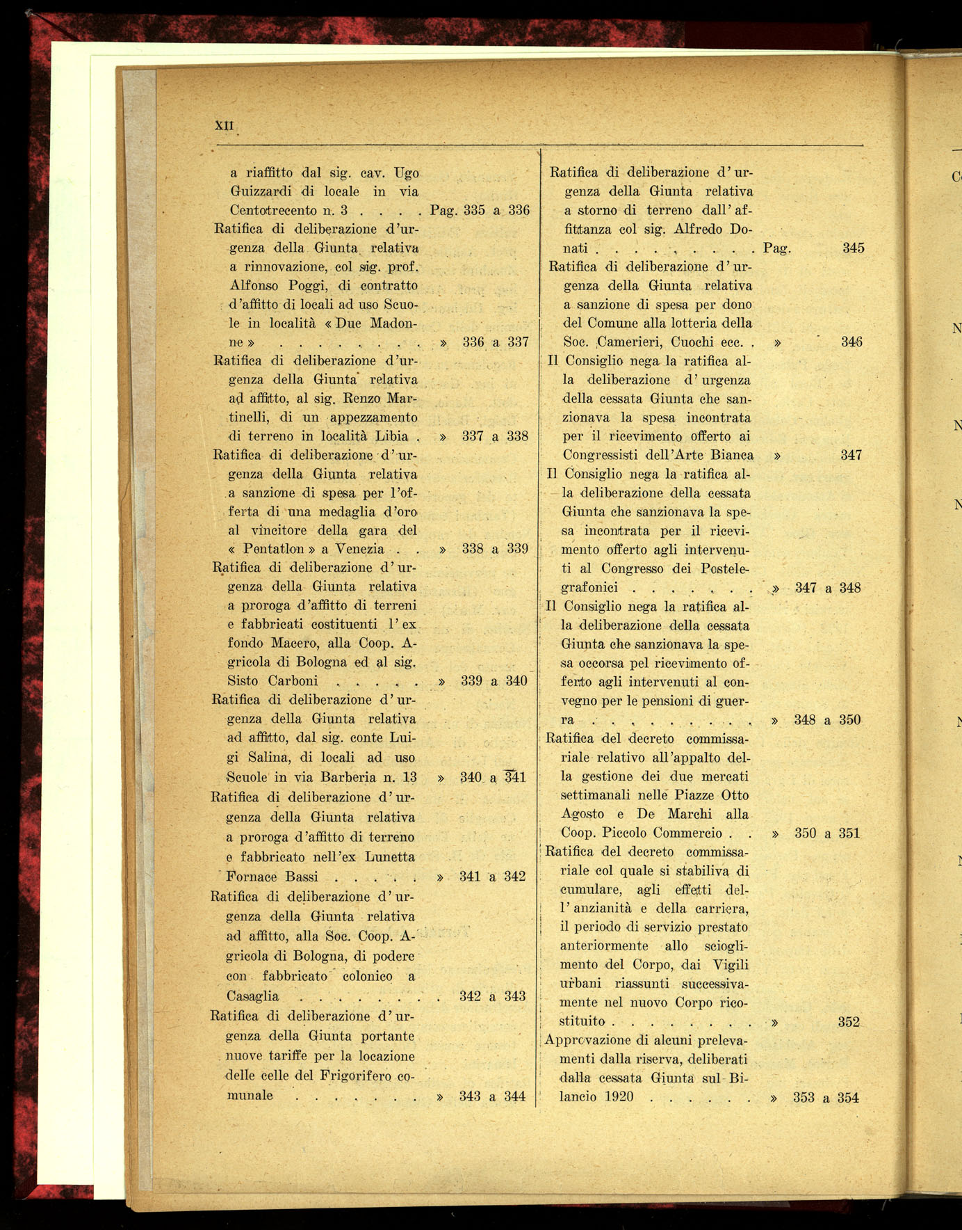 Indice volume 4.3.1923 - 5.12.1923