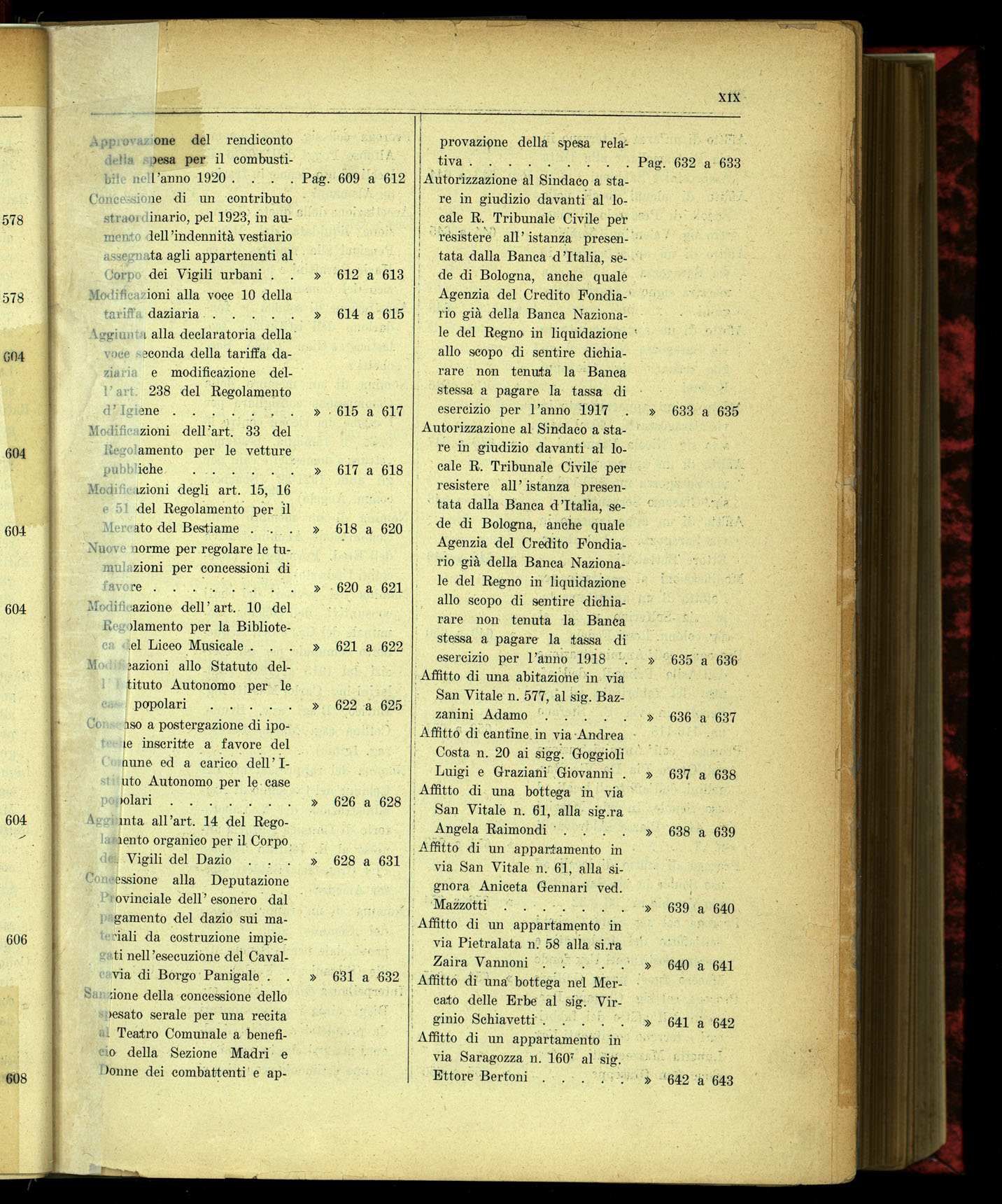 Indice volume 4.3.1923 - 5.12.1923