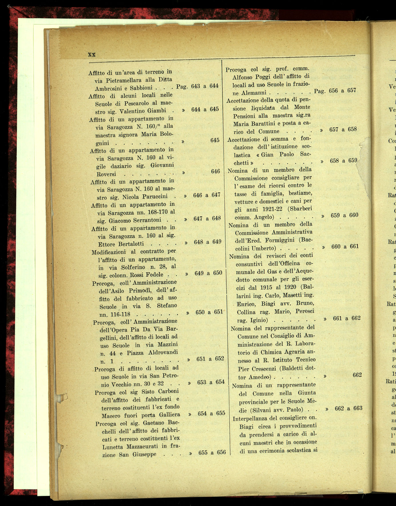 Indice volume 4.3.1923 - 5.12.1923