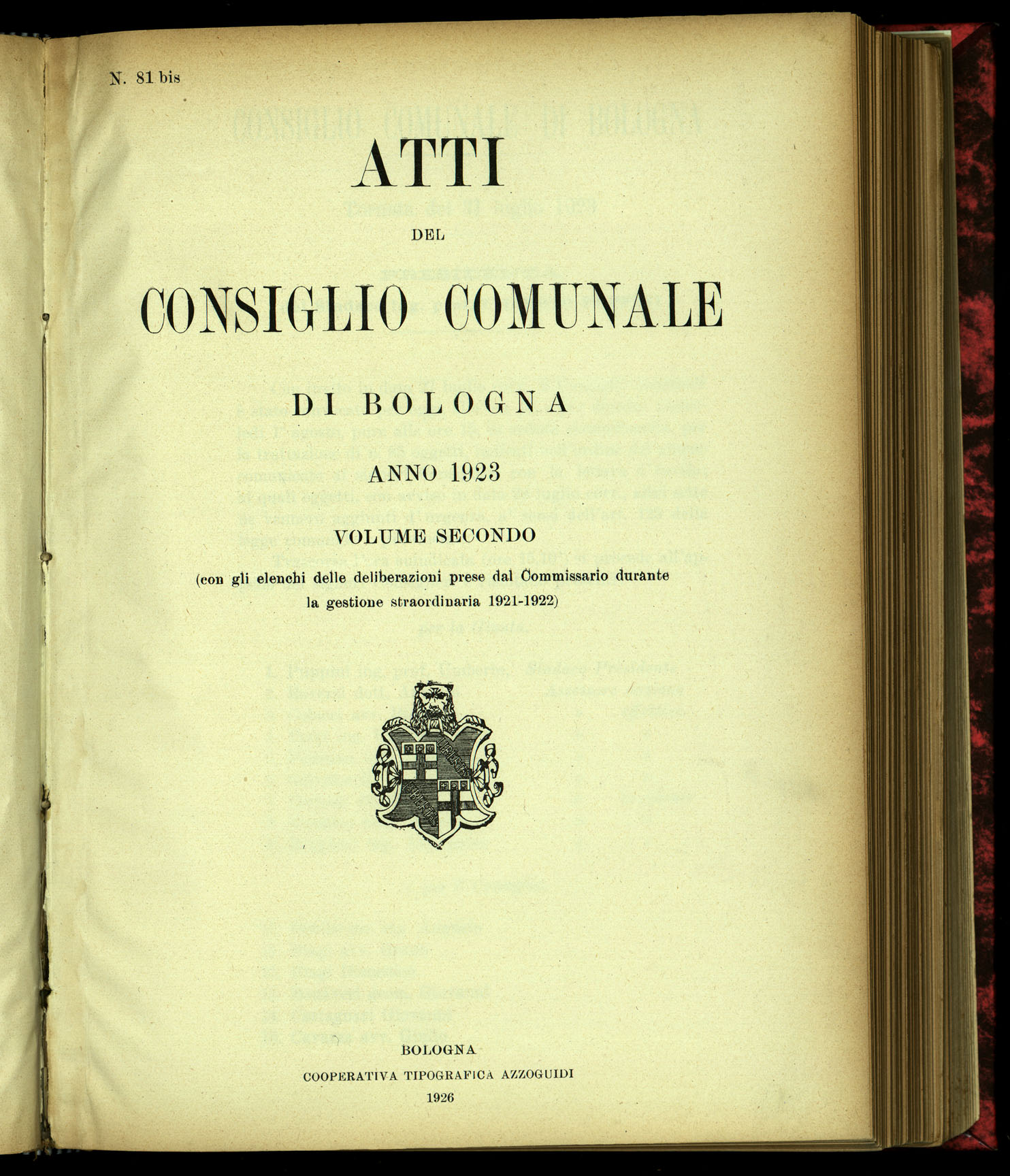 Indice volume 4.3.1923 - 5.12.1923