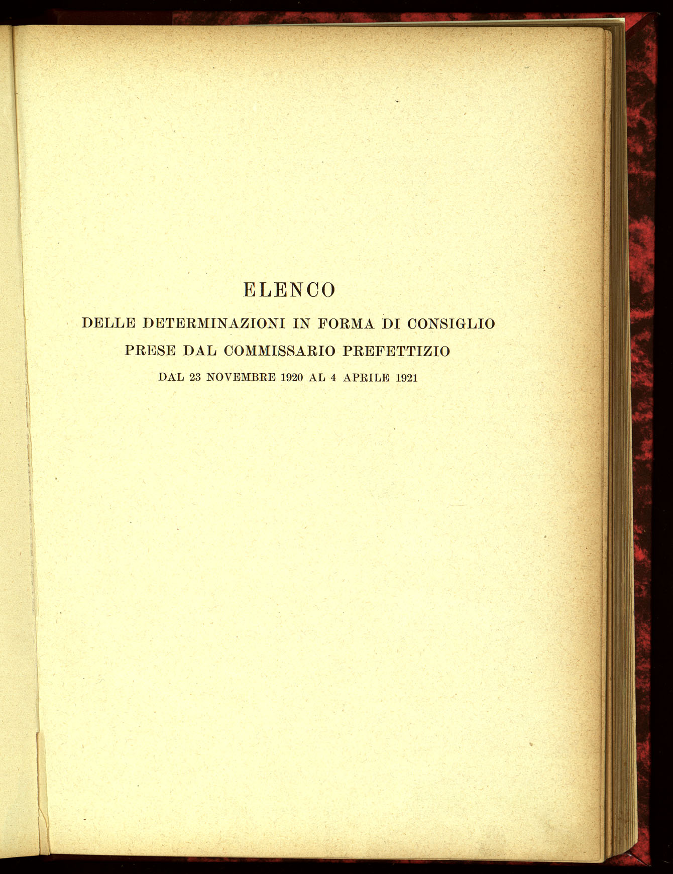 Indice volume 4.3.1923 - 5.12.1923