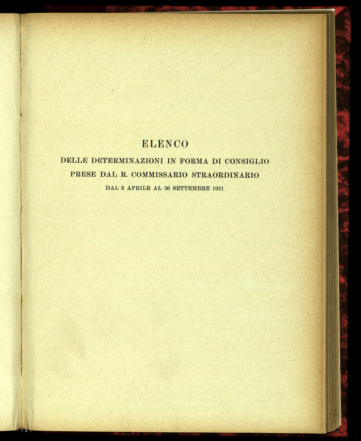 Indice volume 4.3.1923 - 5.12.1923
