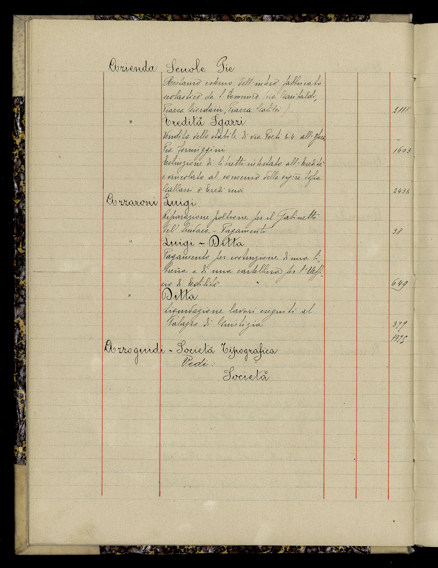 Indice volume 3.1.1927 - 30.3.1927