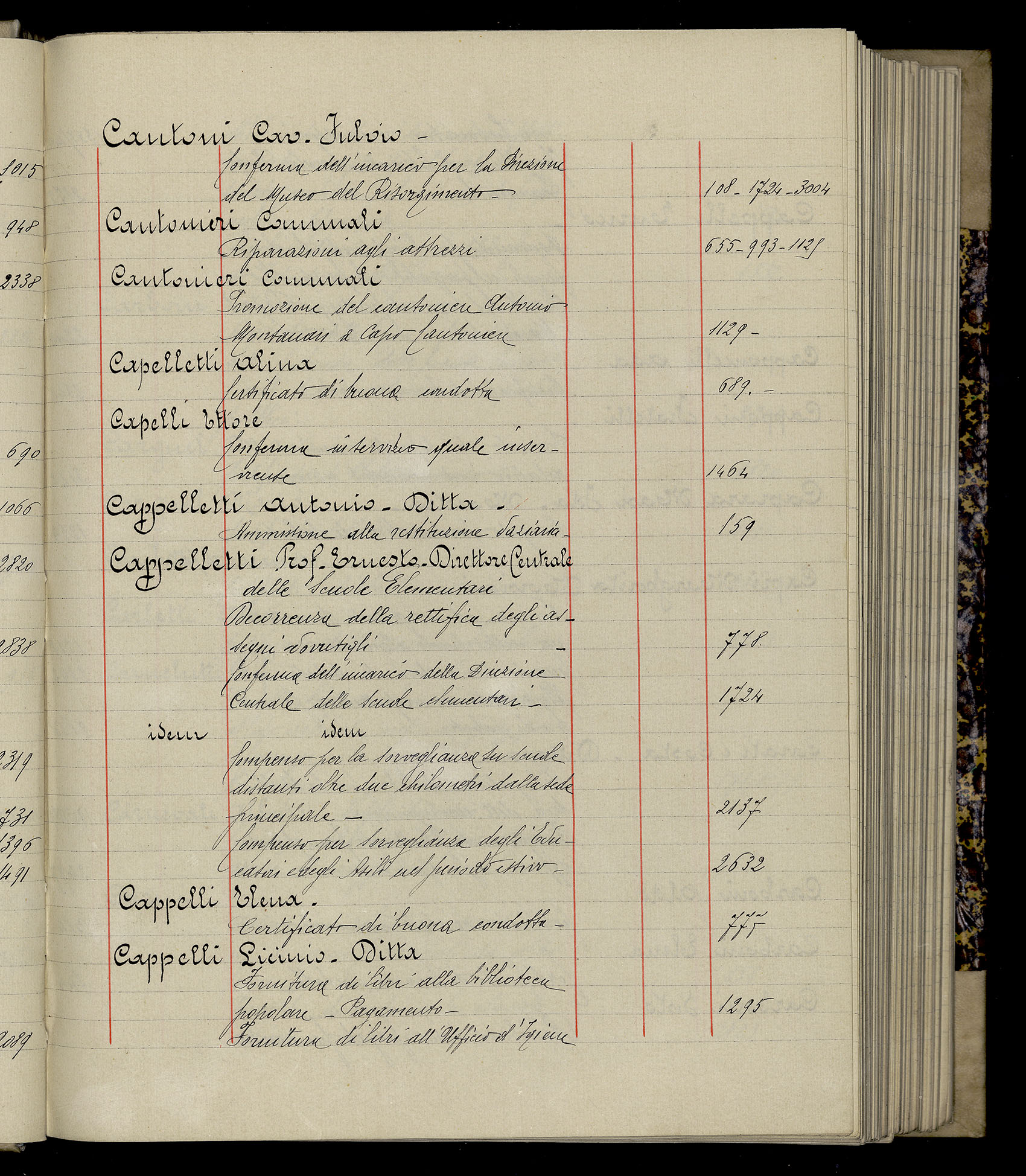 Indice volume 3.1.1927 - 30.3.1927