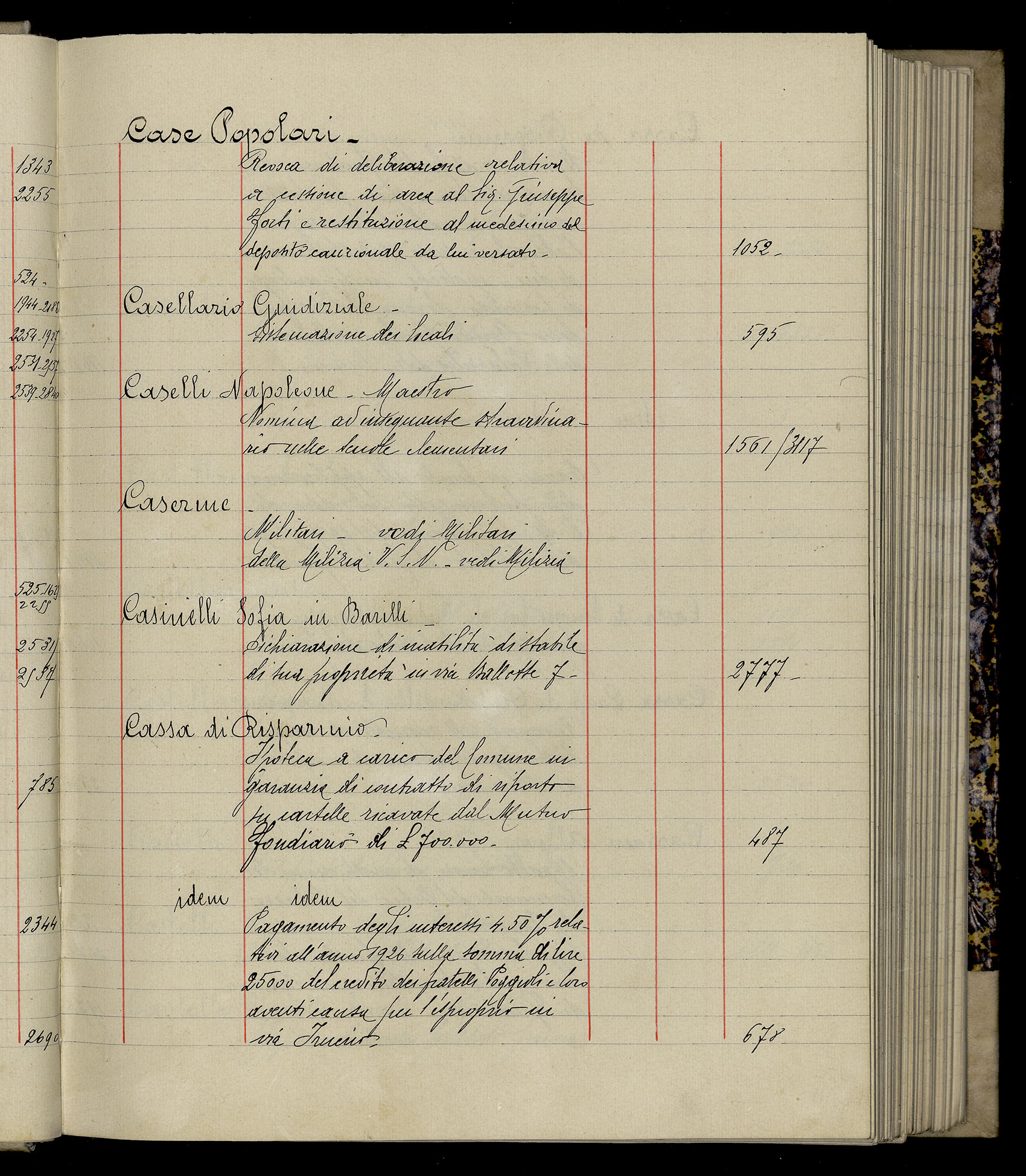 Indice volume 3.1.1927 - 30.3.1927