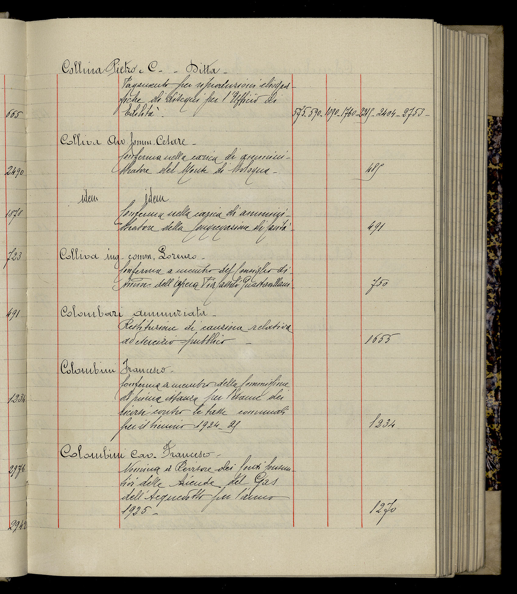 Indice volume 3.1.1927 - 30.3.1927