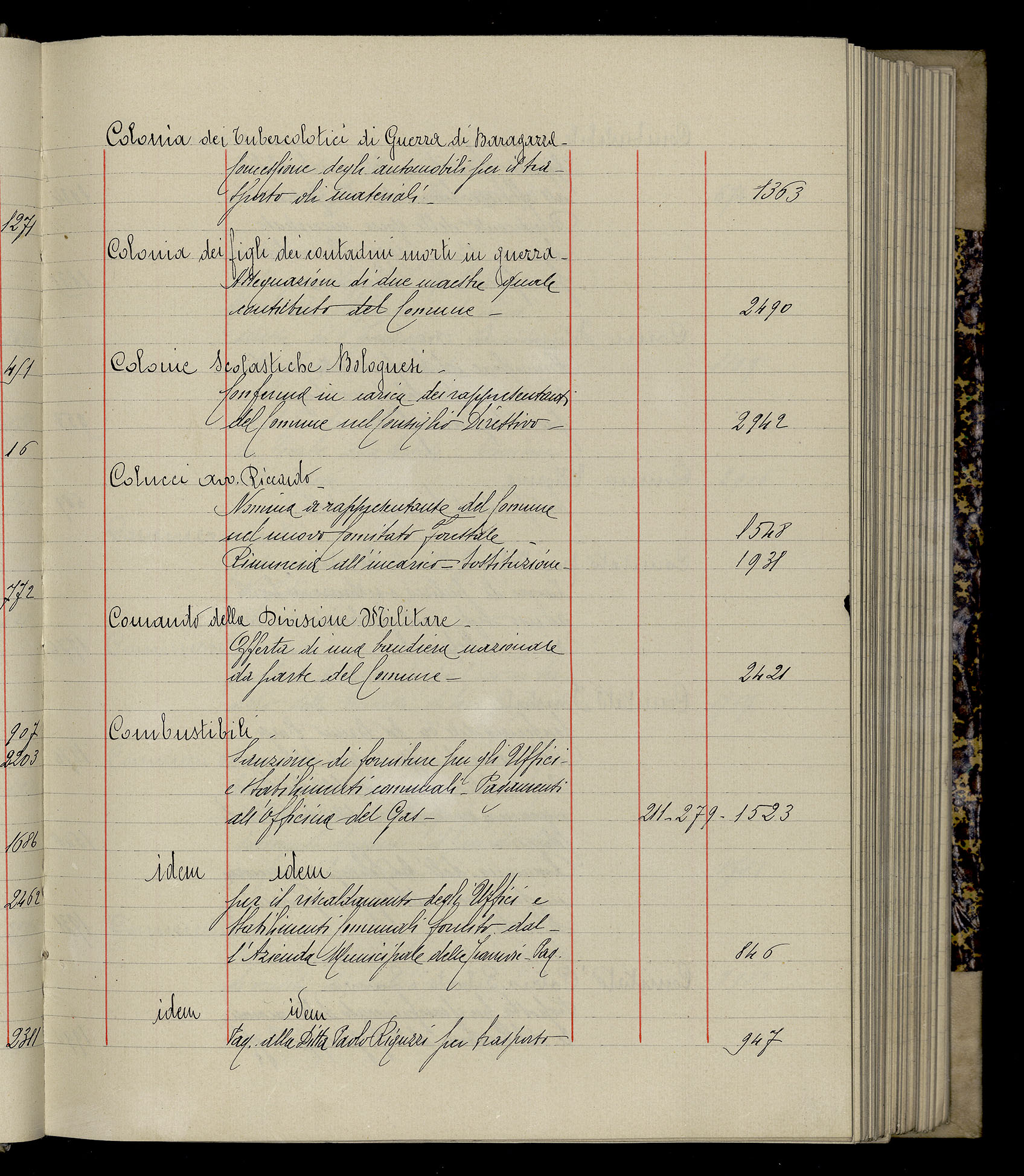 Indice volume 3.1.1927 - 30.3.1927