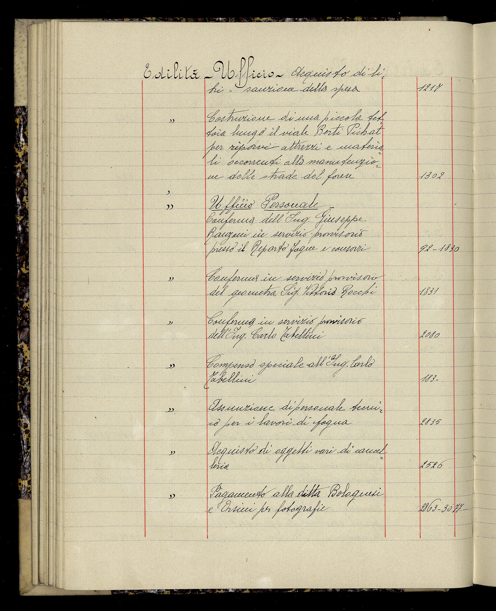 Indice volume 3.1.1927 - 30.3.1927