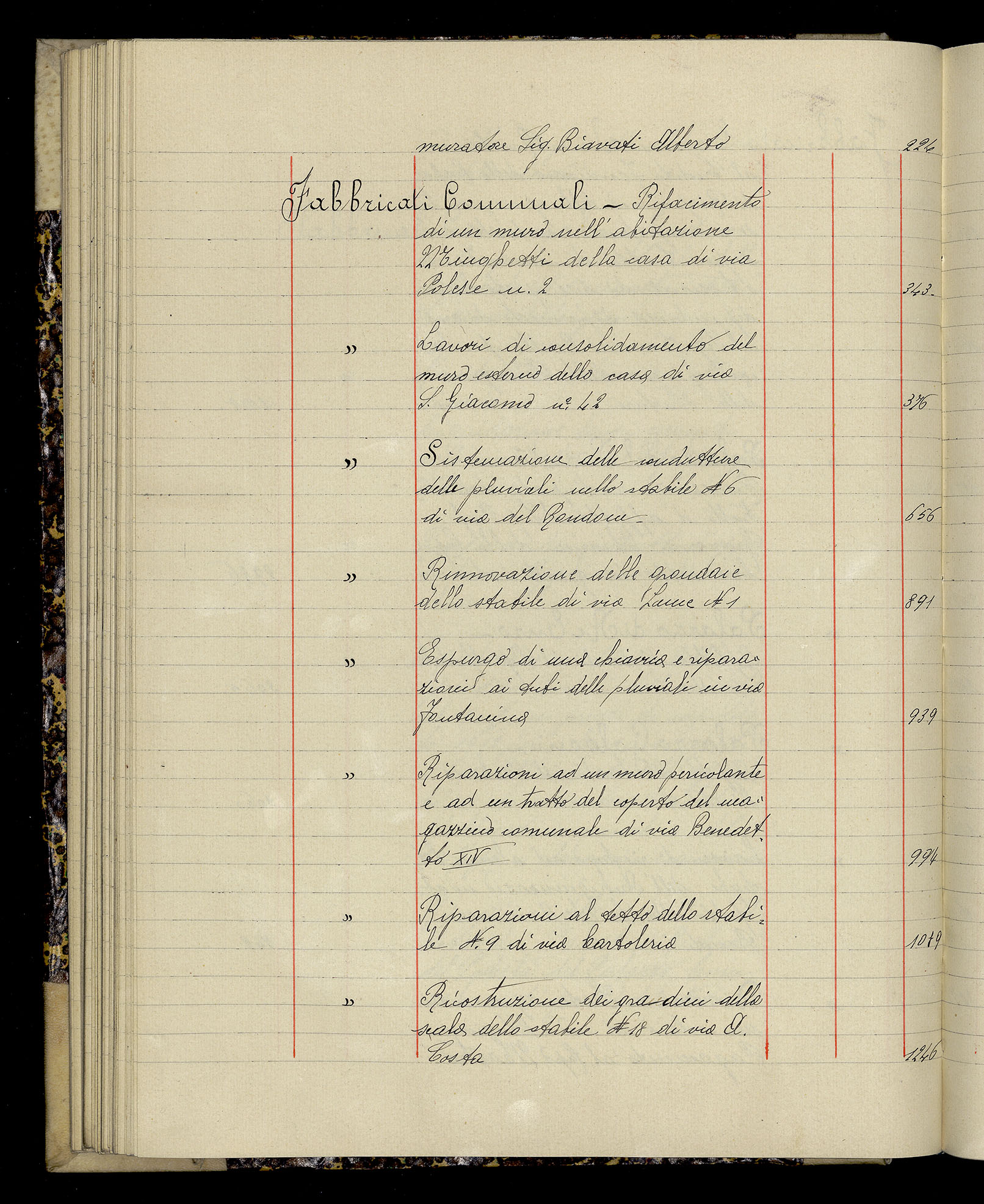 Indice volume 3.1.1927 - 30.3.1927