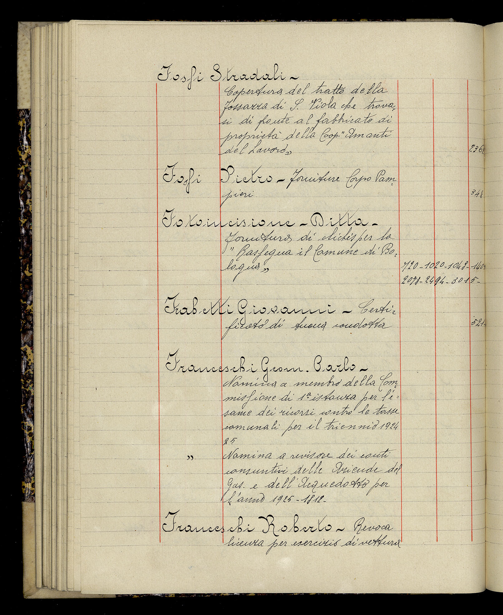 Indice volume 3.1.1927 - 30.3.1927