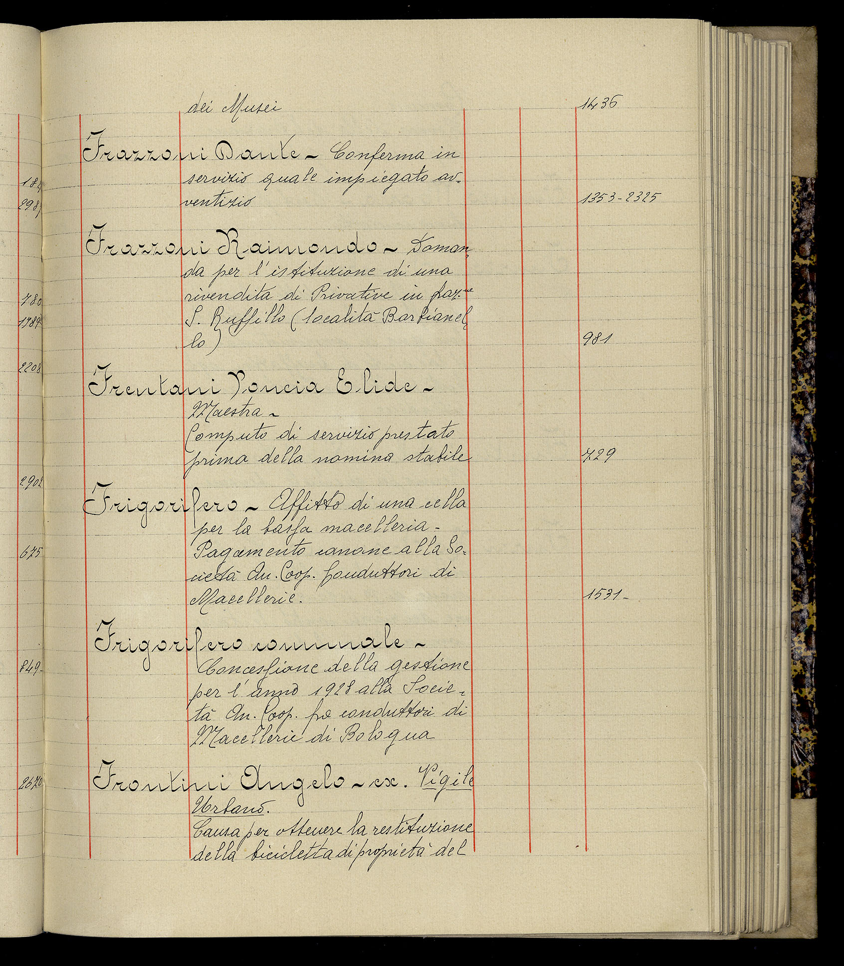 Indice volume 3.1.1927 - 30.3.1927