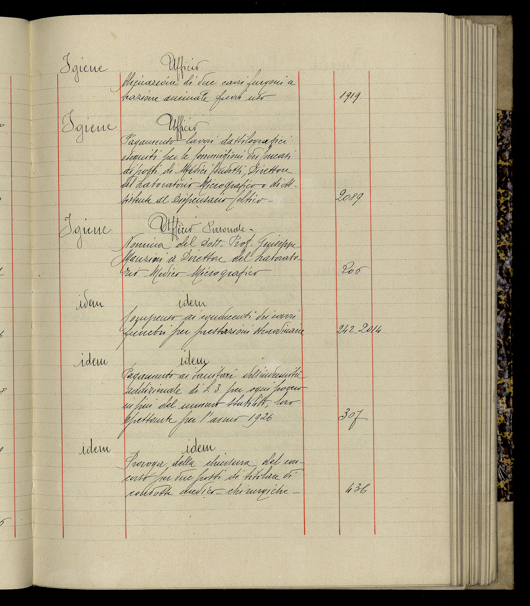 Indice volume 3.1.1927 - 30.3.1927