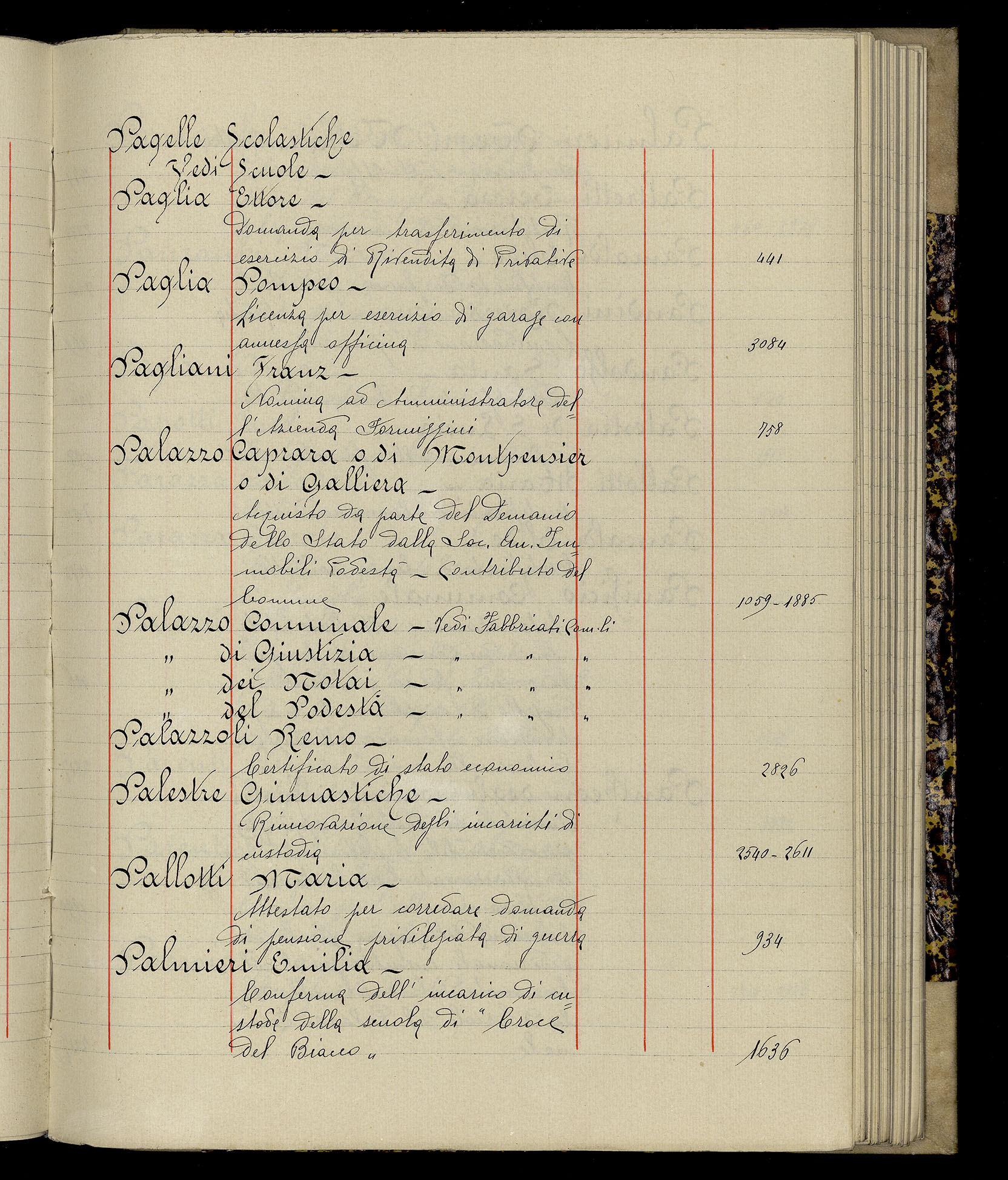 Indice volume 3.1.1927 - 30.3.1927