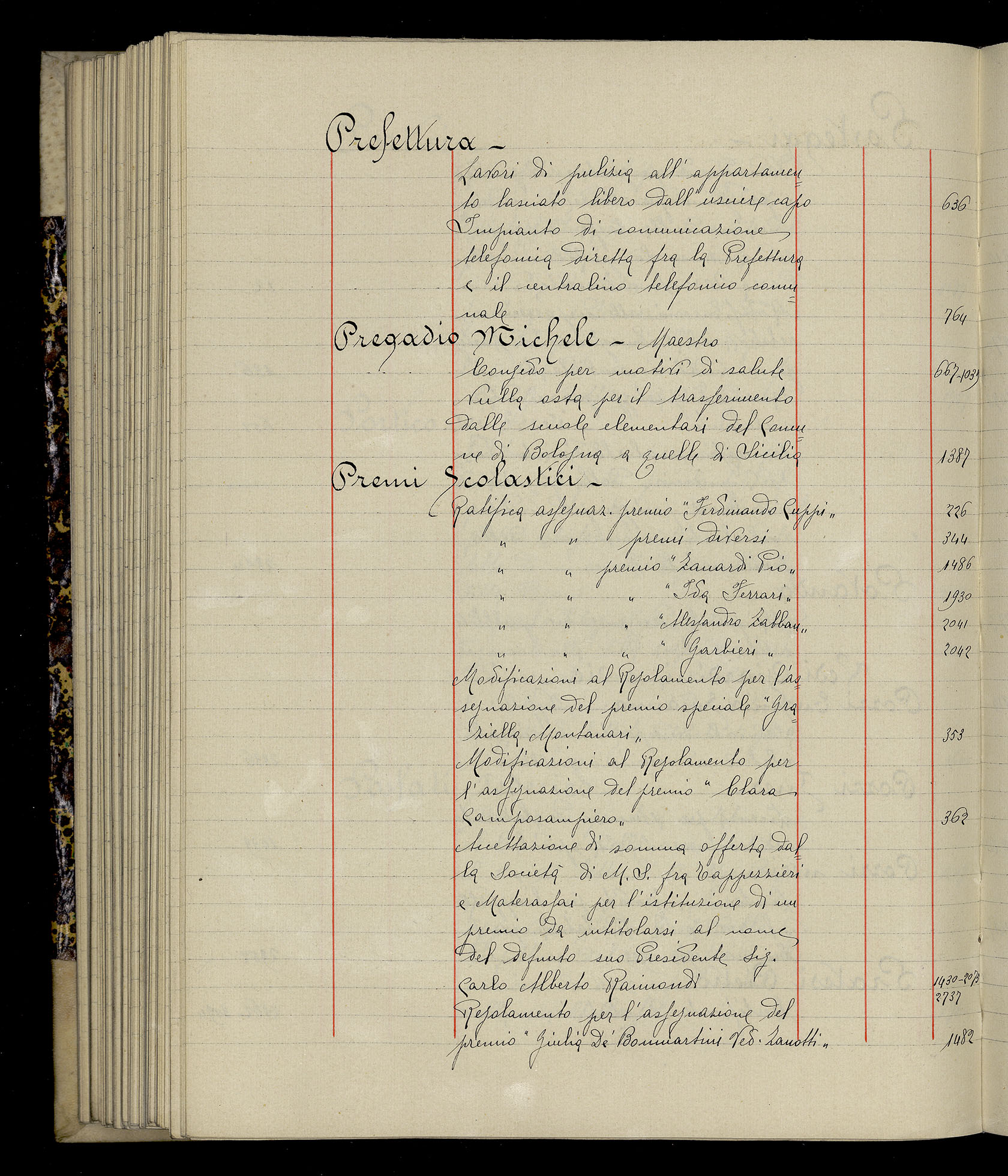 Indice volume 3.1.1927 - 30.3.1927