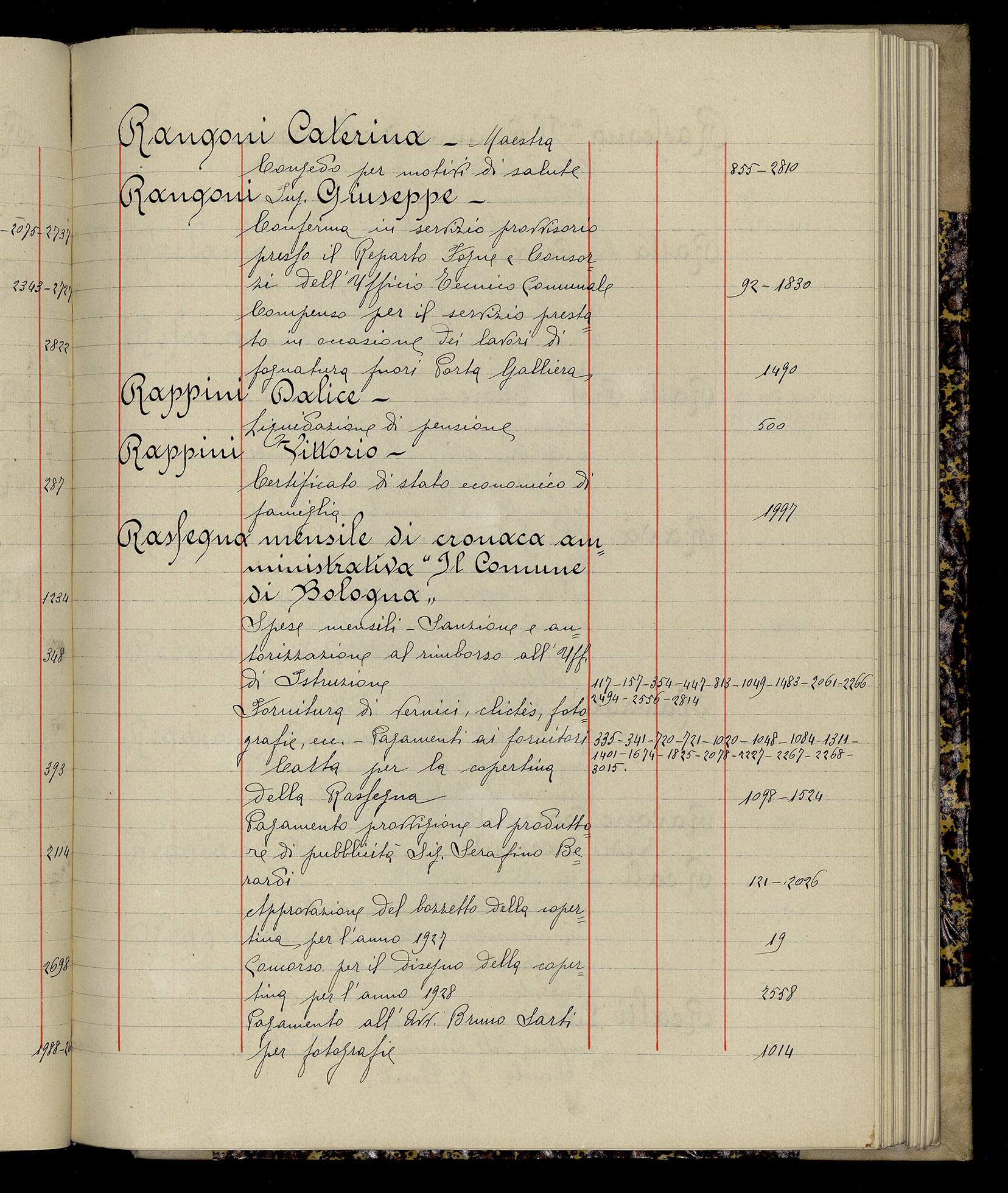 Indice volume 3.1.1927 - 30.3.1927