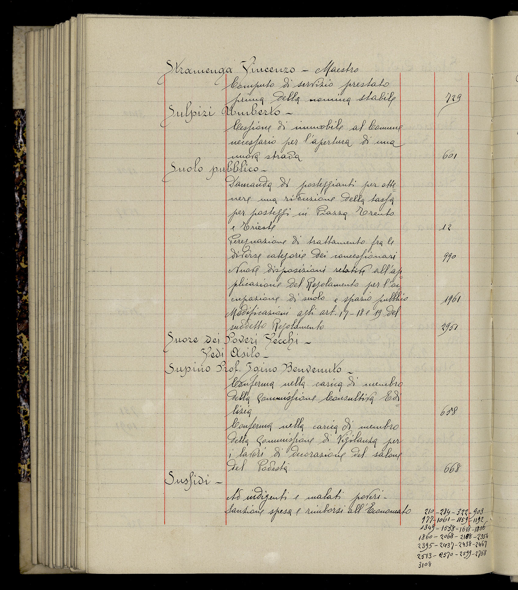 Indice volume 3.1.1927 - 30.3.1927