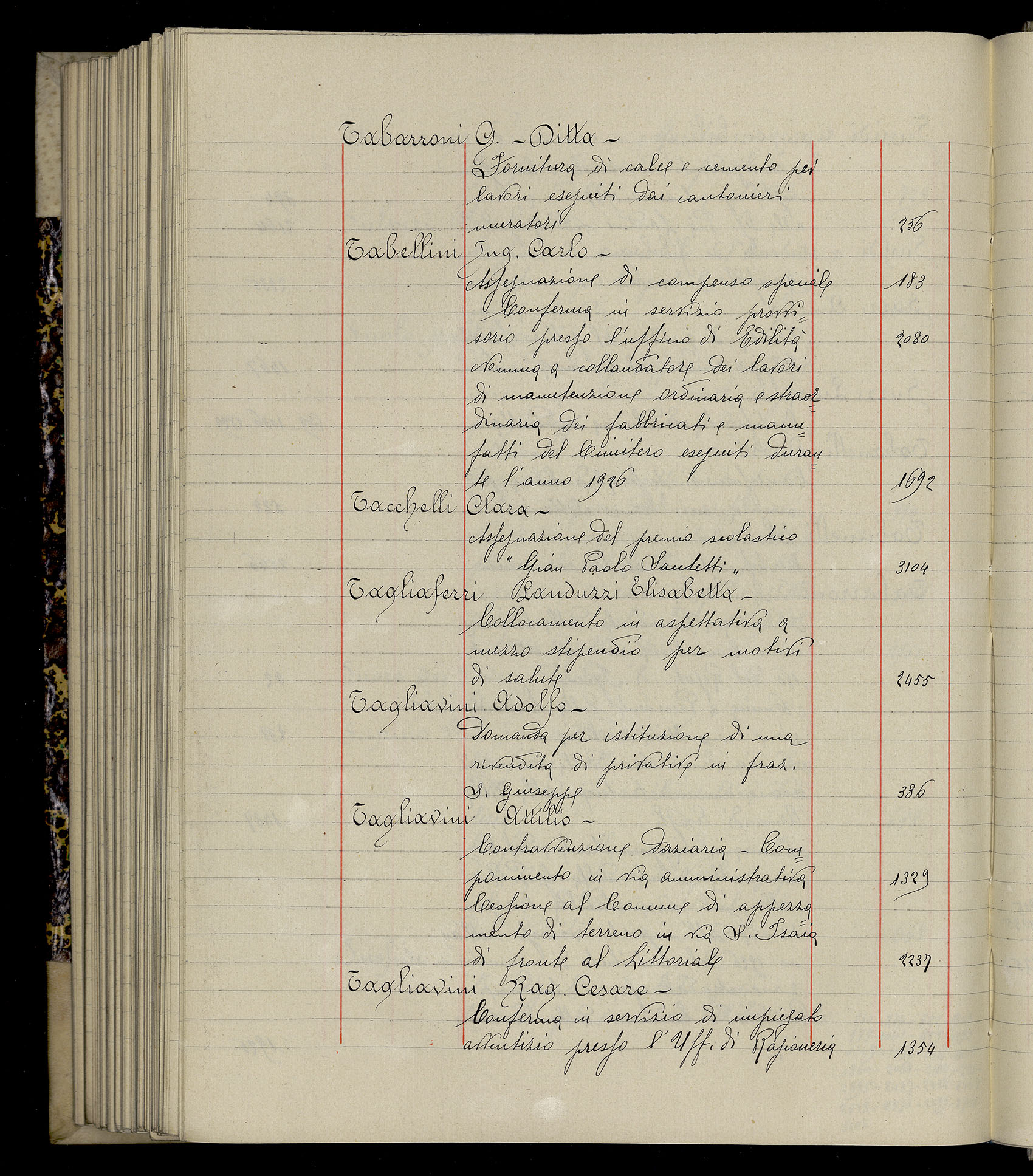 Indice volume 3.1.1927 - 30.3.1927