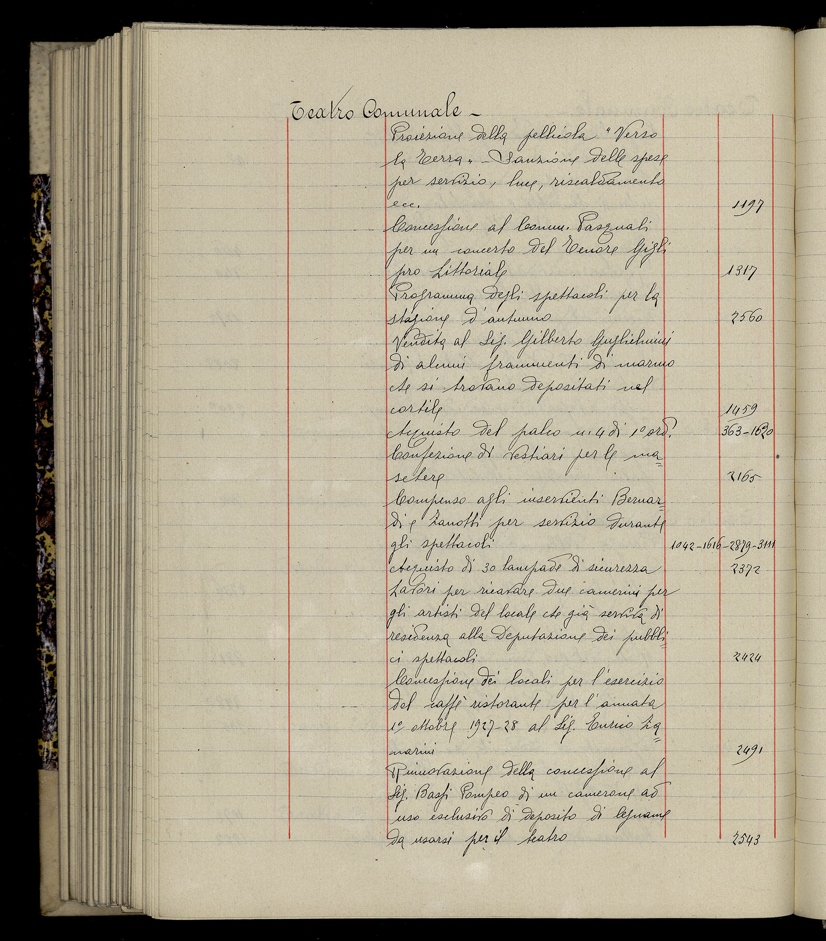 Indice volume 3.1.1927 - 30.3.1927