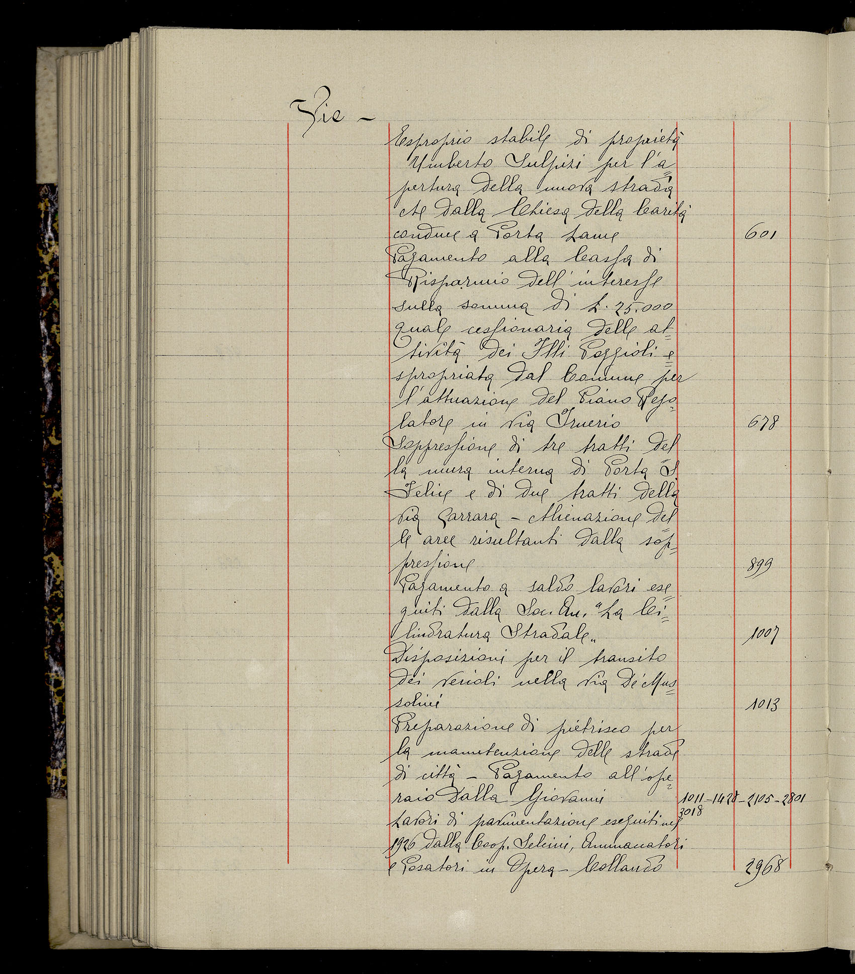 Indice volume 3.1.1927 - 30.3.1927