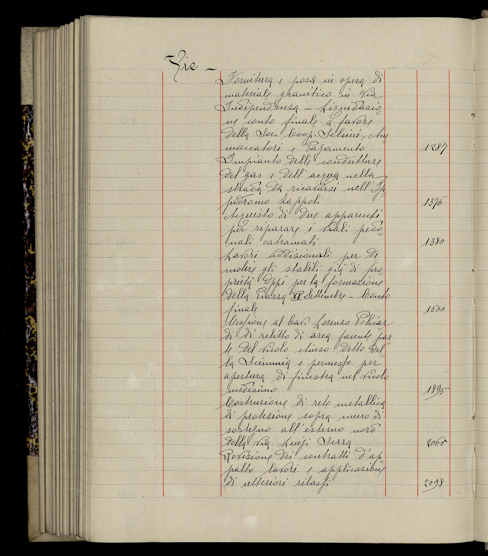 Indice volume 3.1.1927 - 30.3.1927