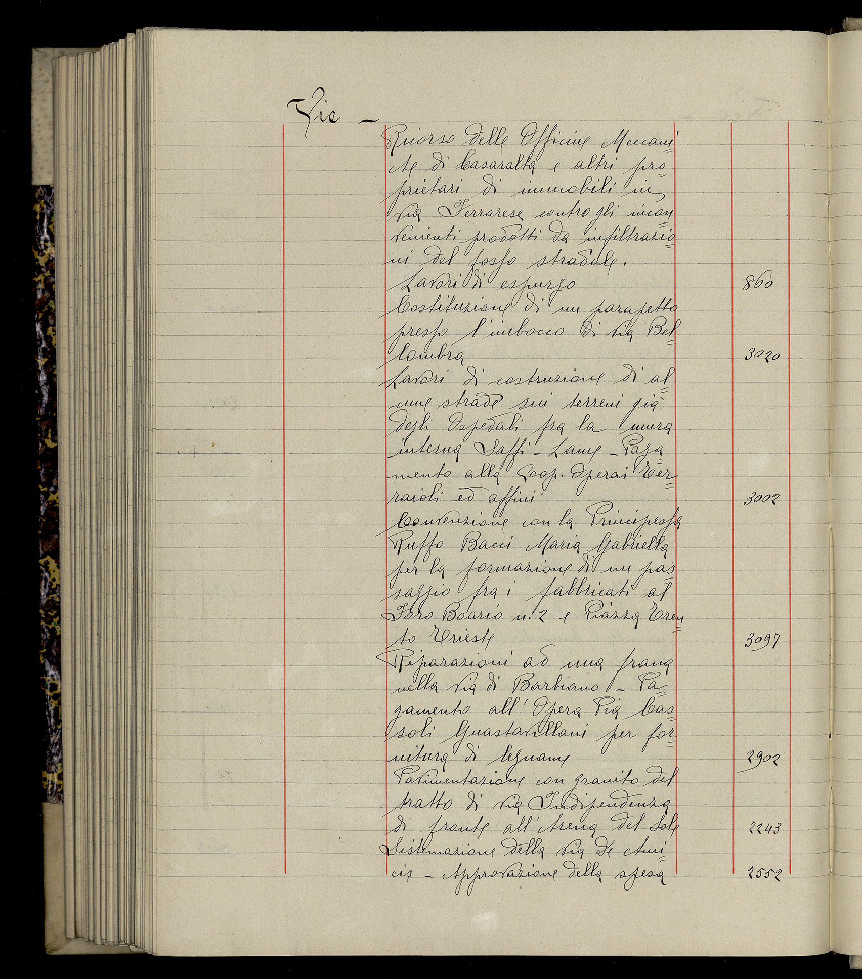 Indice volume 3.1.1927 - 30.3.1927