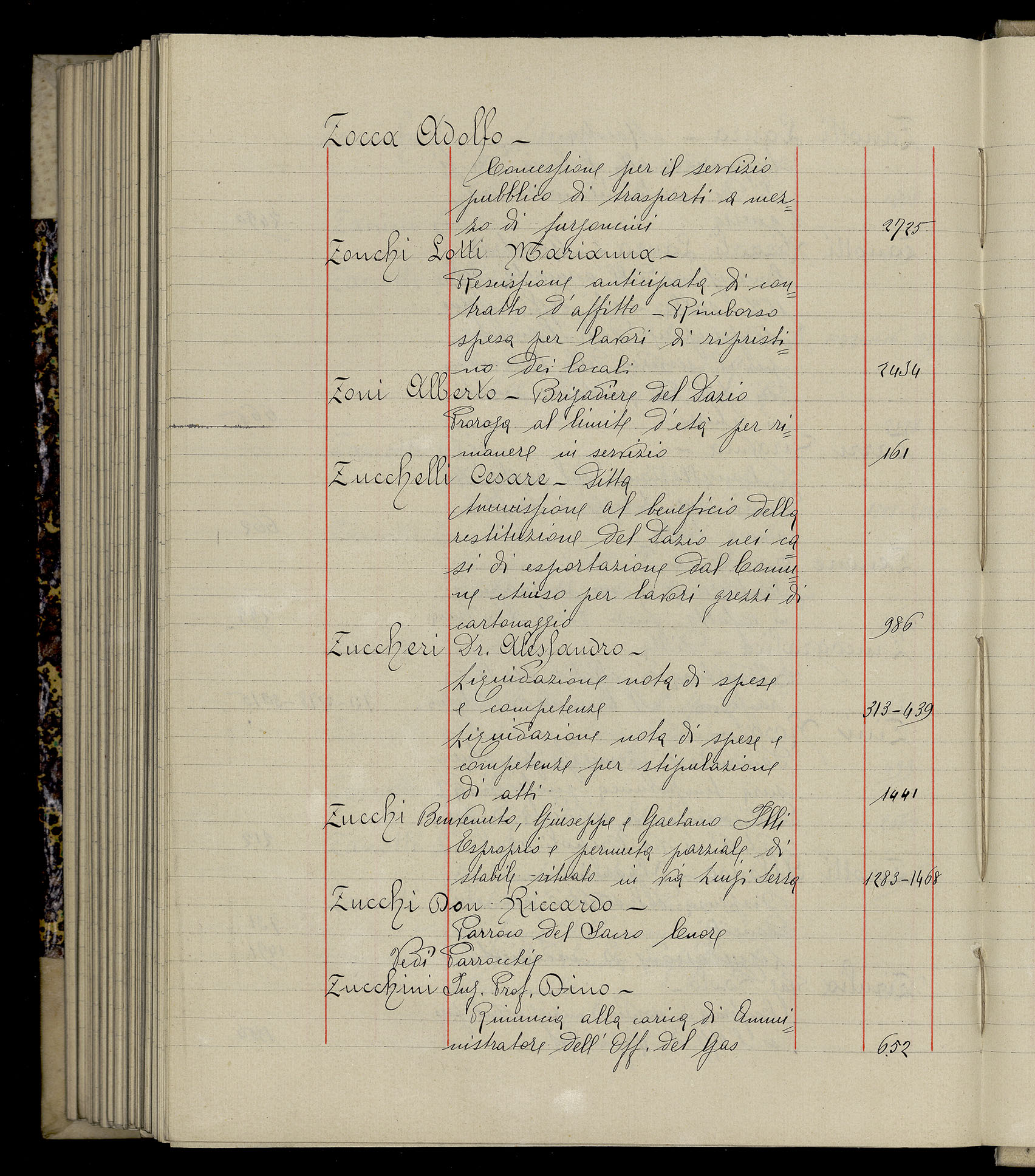 Indice volume 3.1.1927 - 30.3.1927