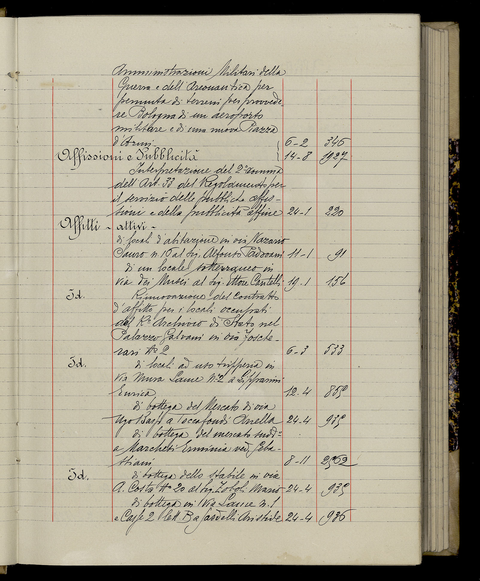Indice volume 3.1.1929 - 30.3.1929