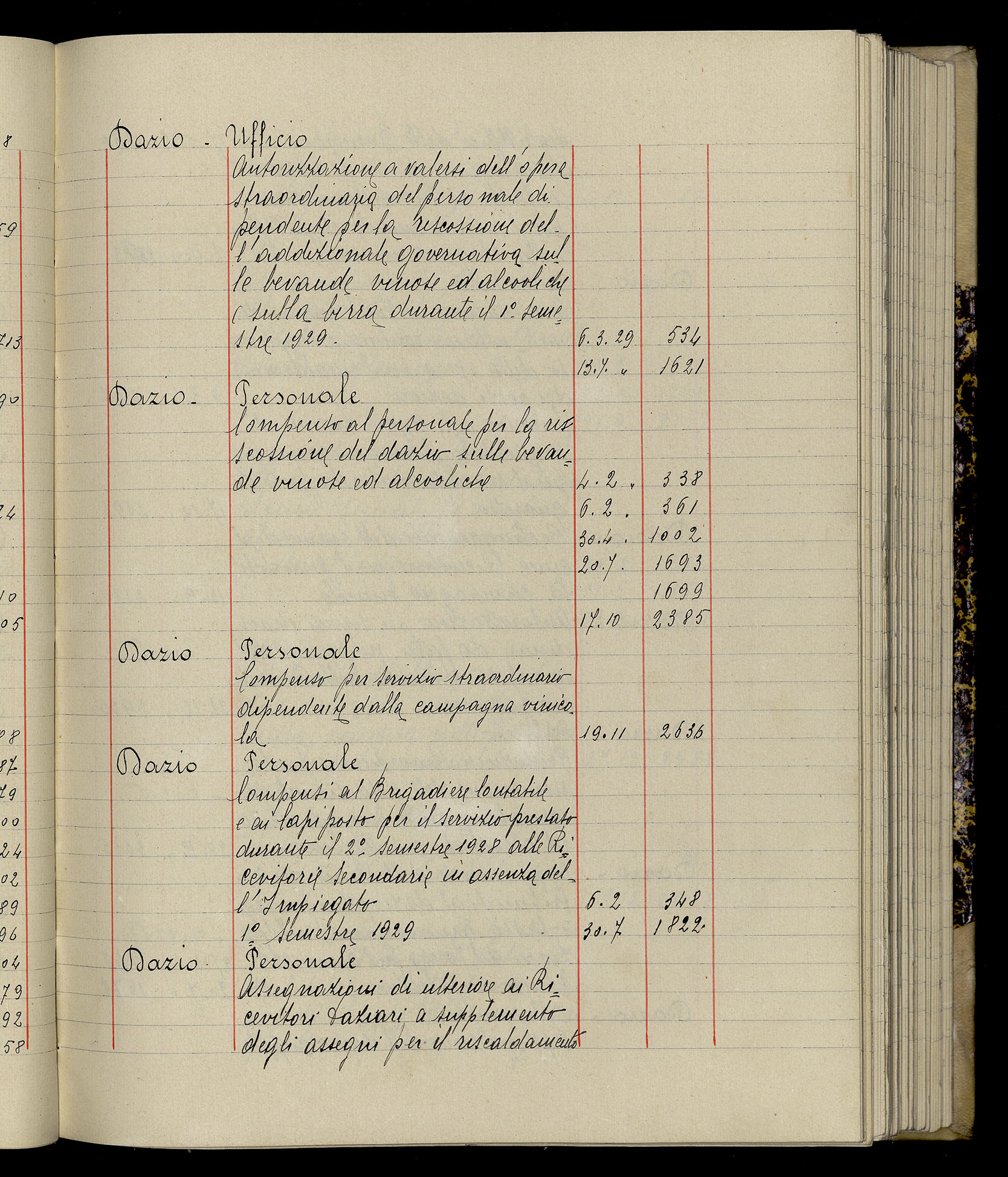 Indice volume 3.1.1929 - 30.3.1929