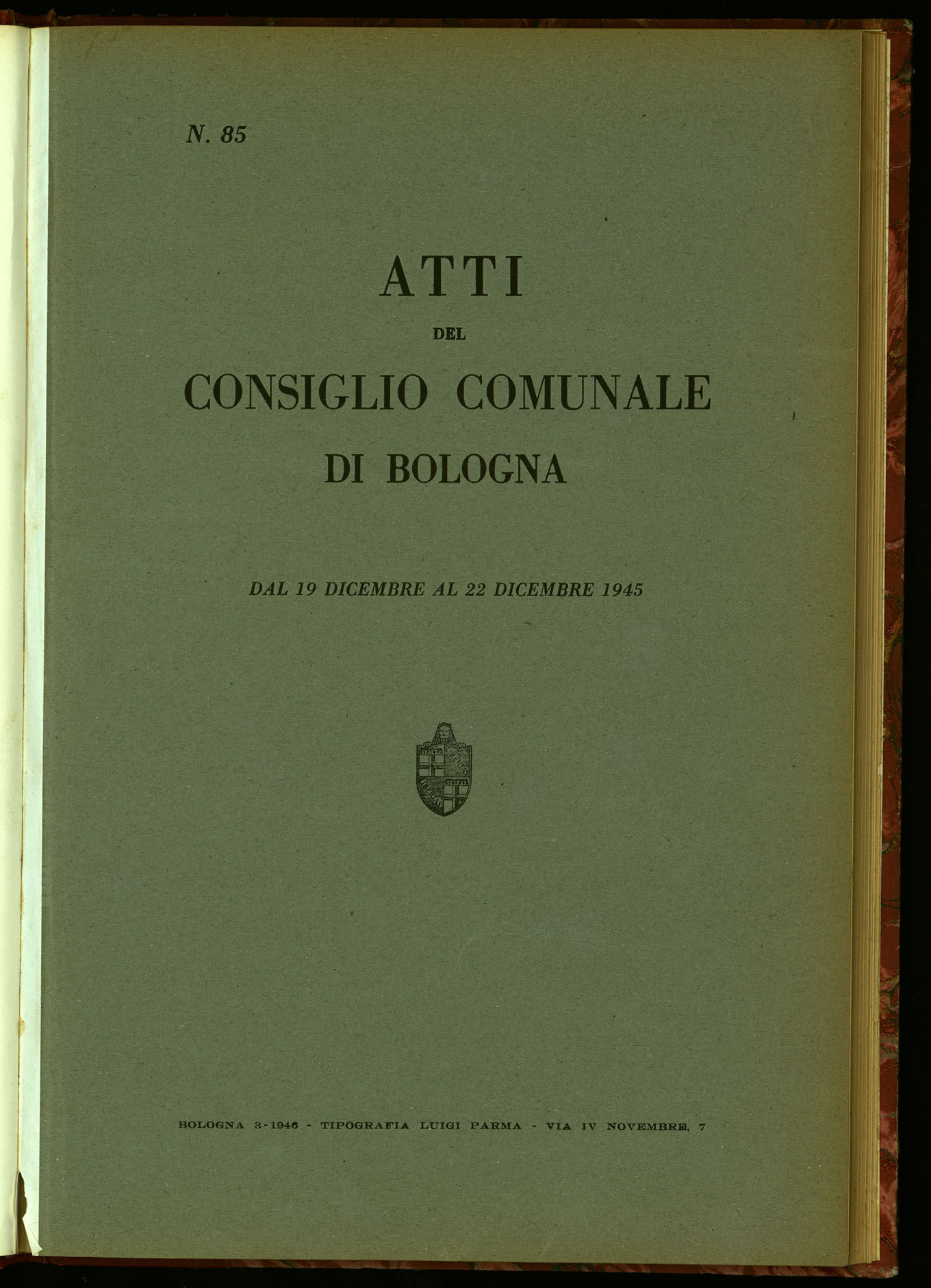 Indice volume 19.12.1945 - 22.12.1945
