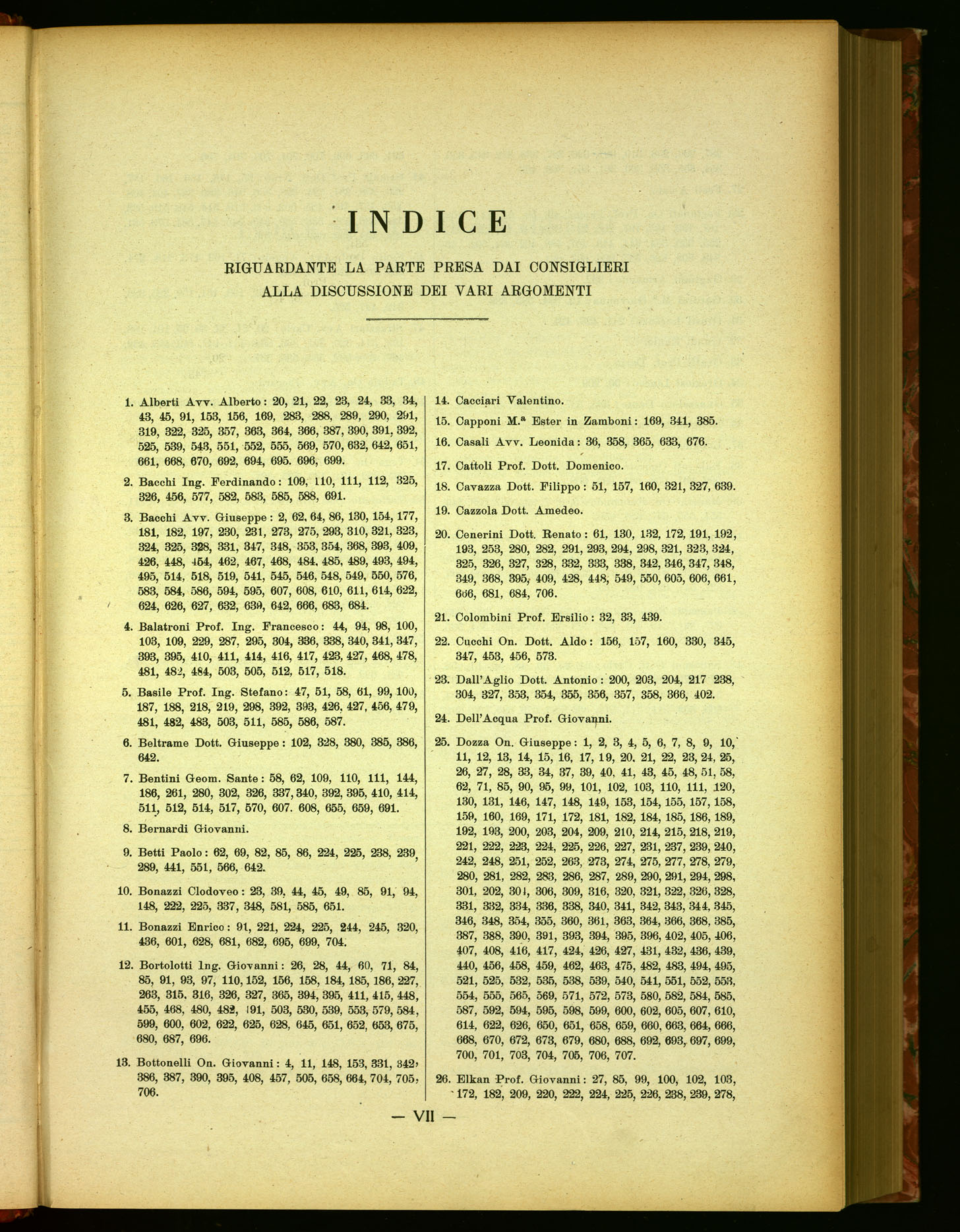 Indice volume 14.1.1949 - 30.12.1949