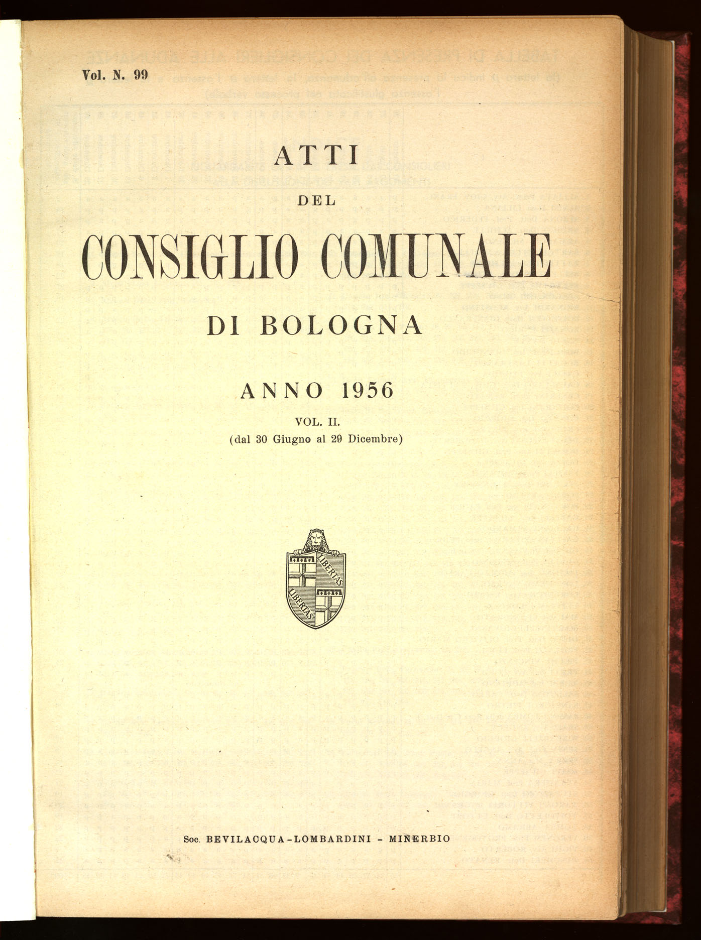 Indice volume 30.6.1956 - 29.12.1956