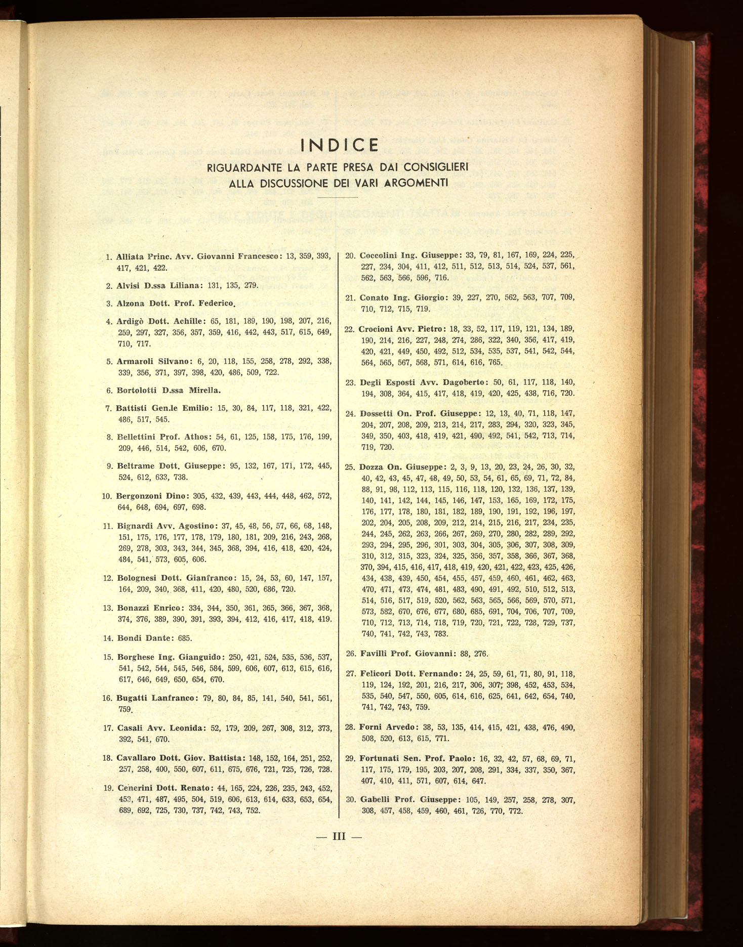 Indice volume 30.6.1956 - 29.12.1956