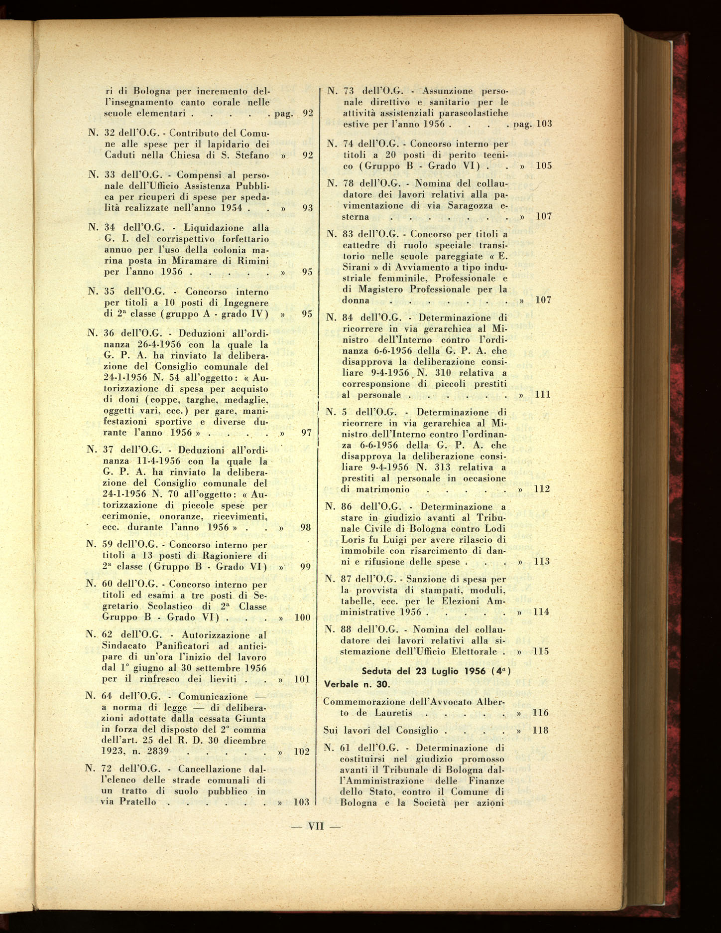 Indice volume 30.6.1956 - 29.12.1956