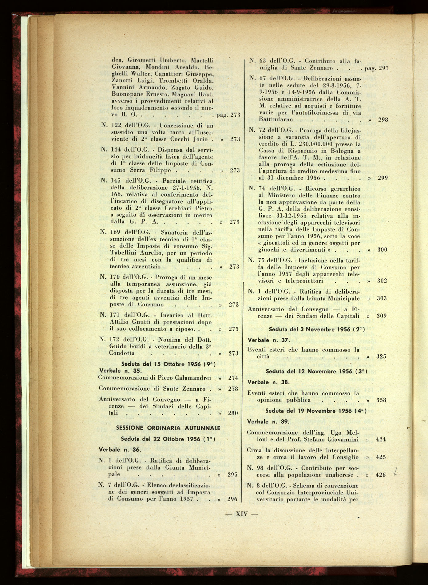 Indice volume 30.6.1956 - 29.12.1956