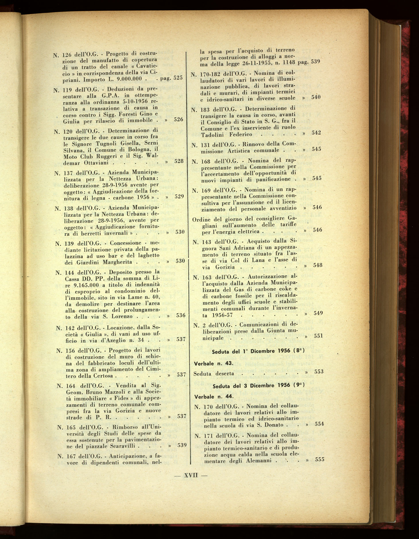Indice volume 30.6.1956 - 29.12.1956