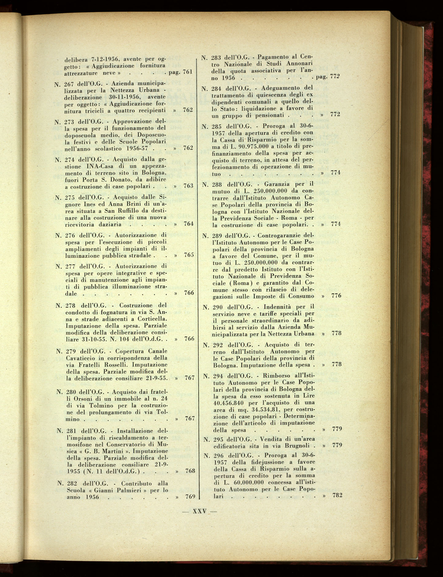 Indice volume 30.6.1956 - 29.12.1956